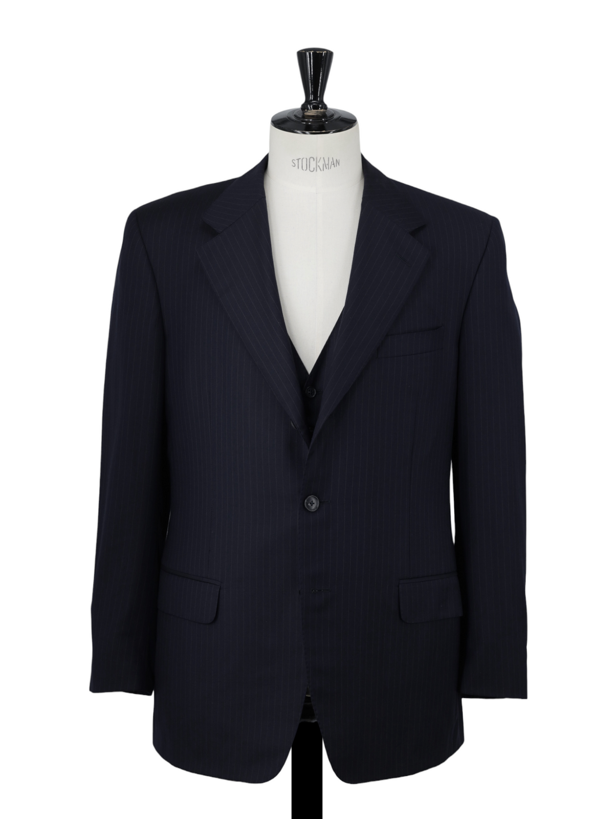 Ermenengildo Zegna Navy Vintage 3-Piece Super 100's Pinstripe Suit
