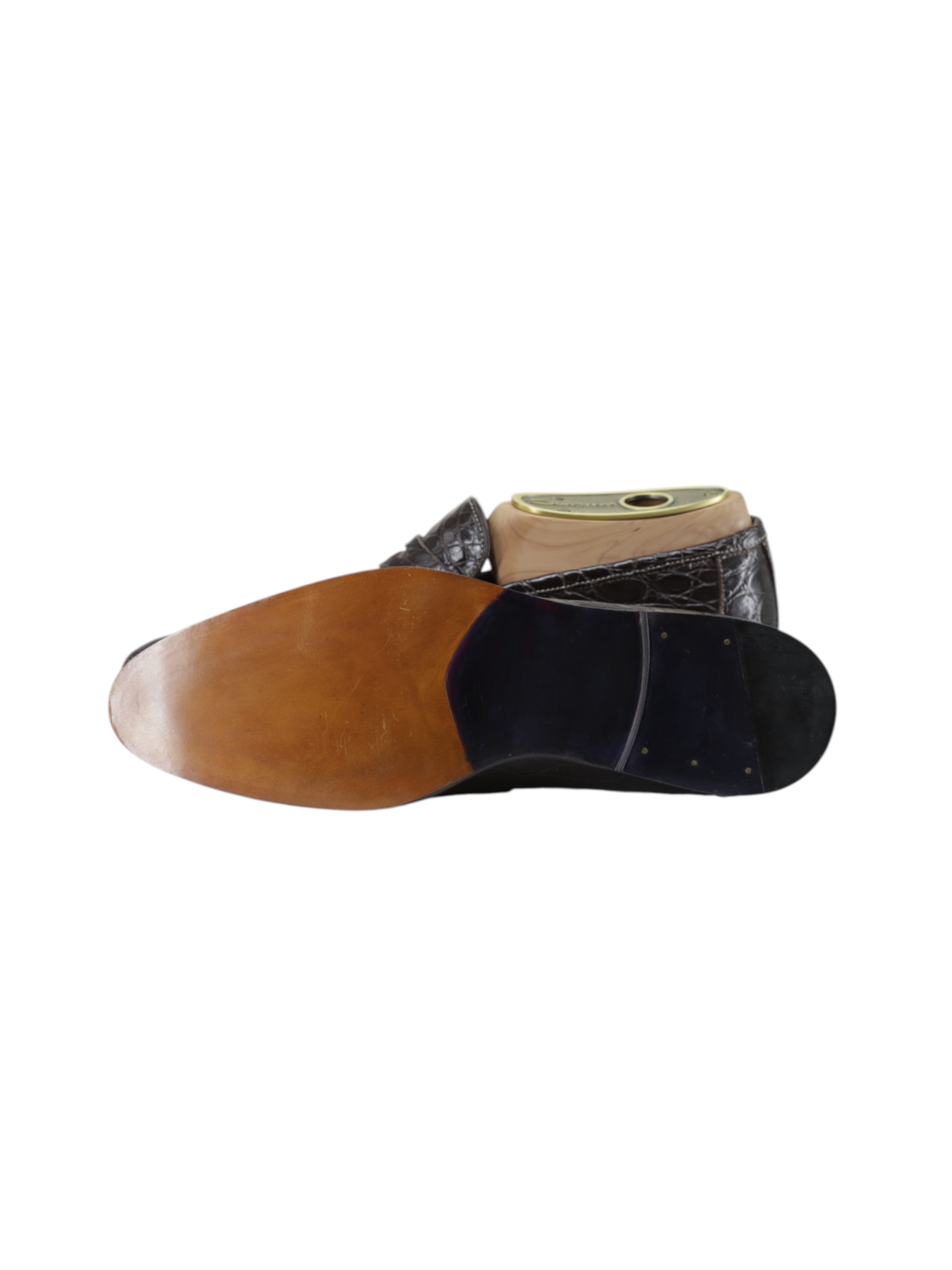 Santoni Dark Brown Venezuelan Caiman Crocodilus Penny Loafer + Belt