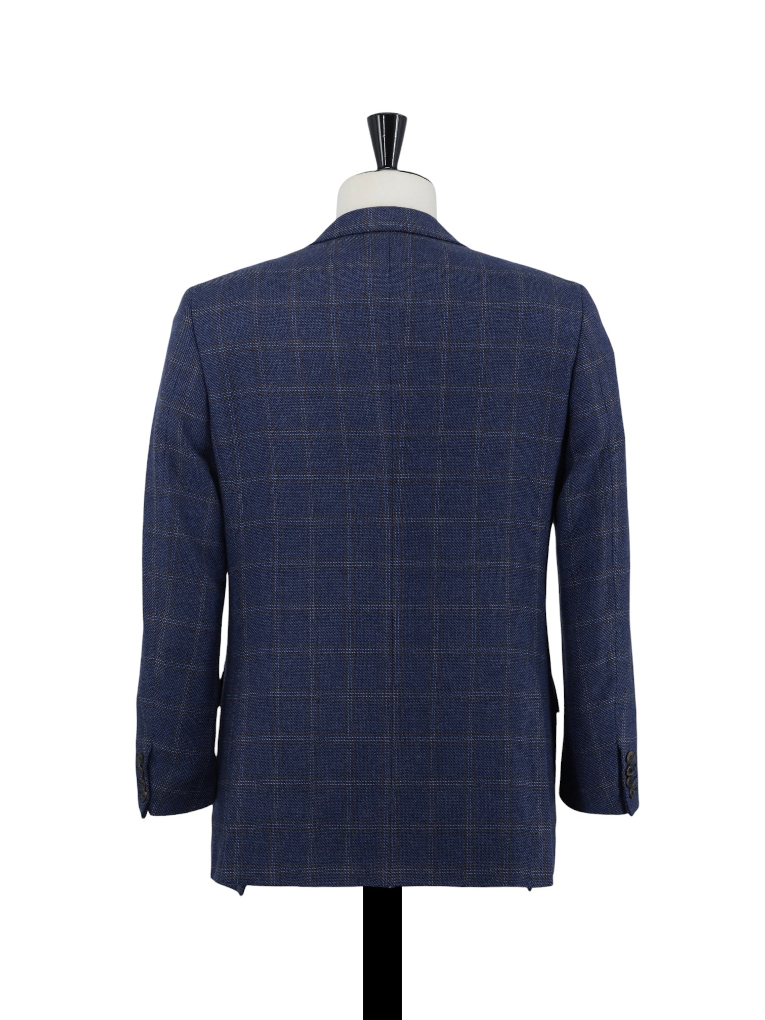 Brioni Blue & Brown Pure-Cashmere Windowpane Nomentano Jacket