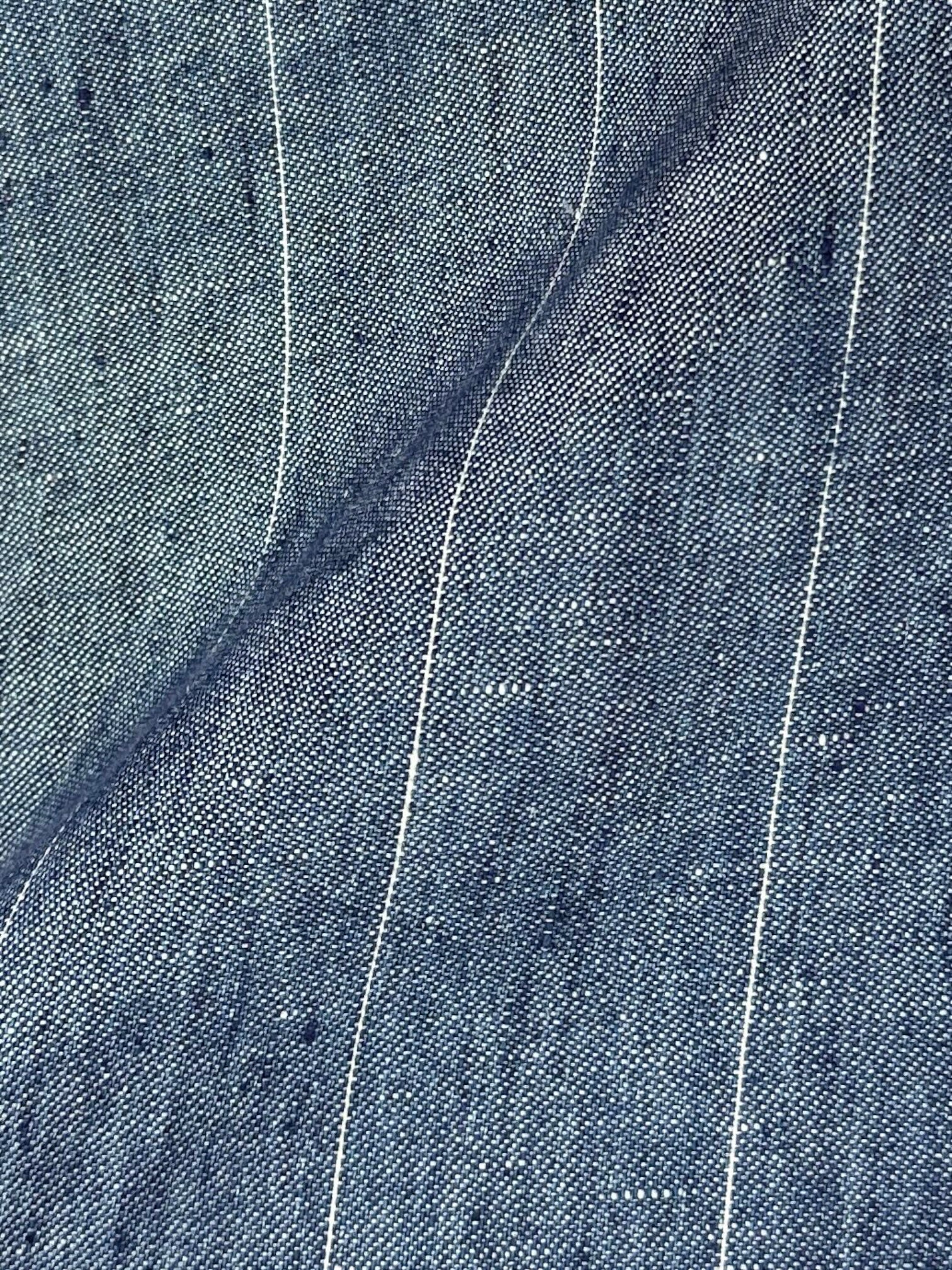Lardini Denim Blue Linen Pinstripe Jacket
