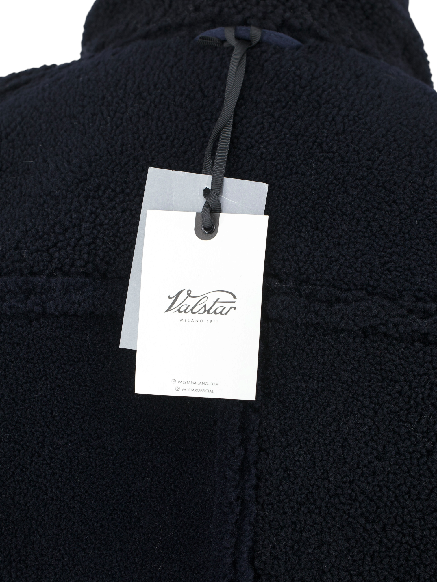 Valstar Navy Lambskin-Suede Shearling Deck Jacket