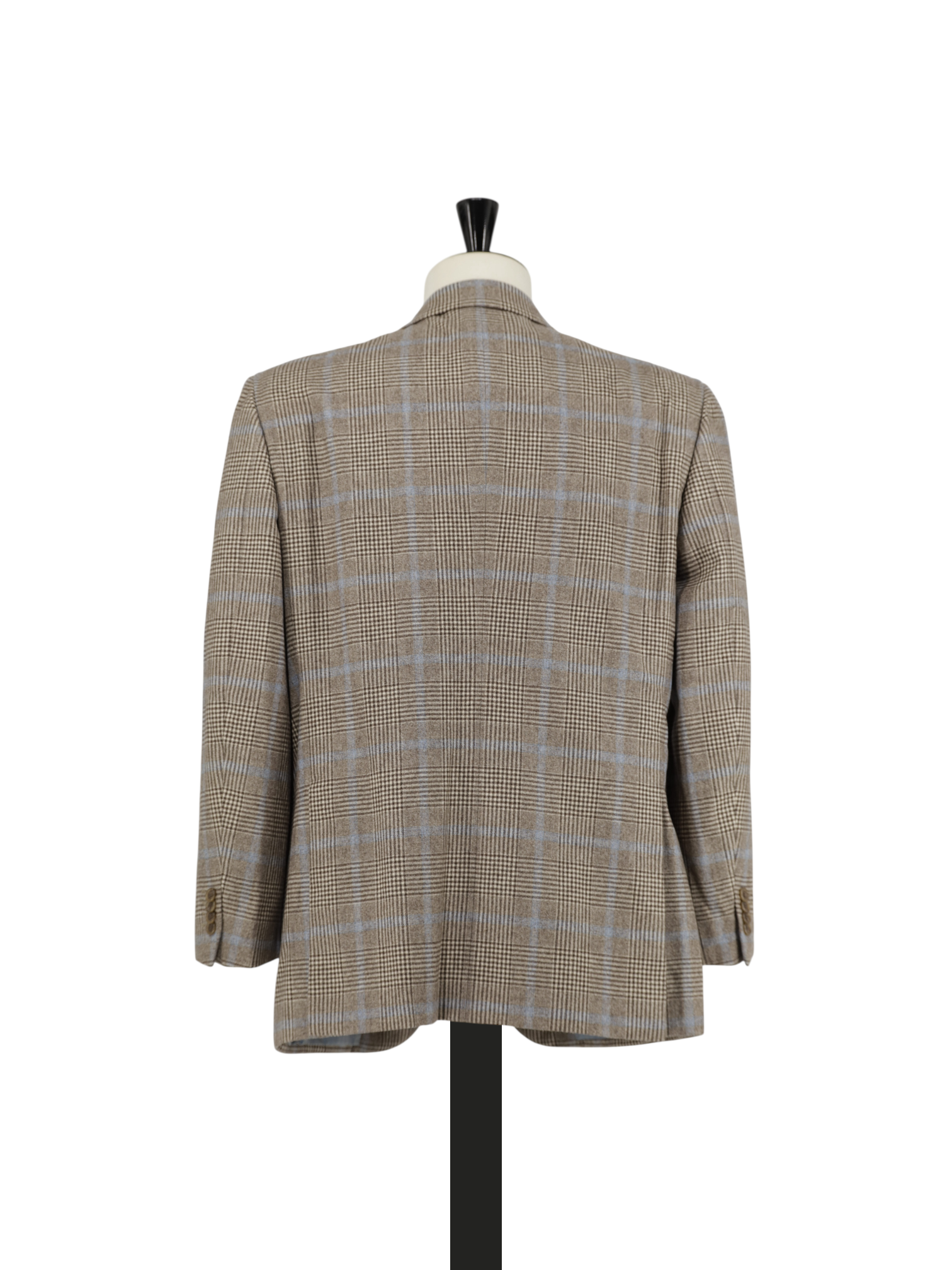 Brioni Light Brown & Blue Brushed Wool Prince of Wales Senato Jacket