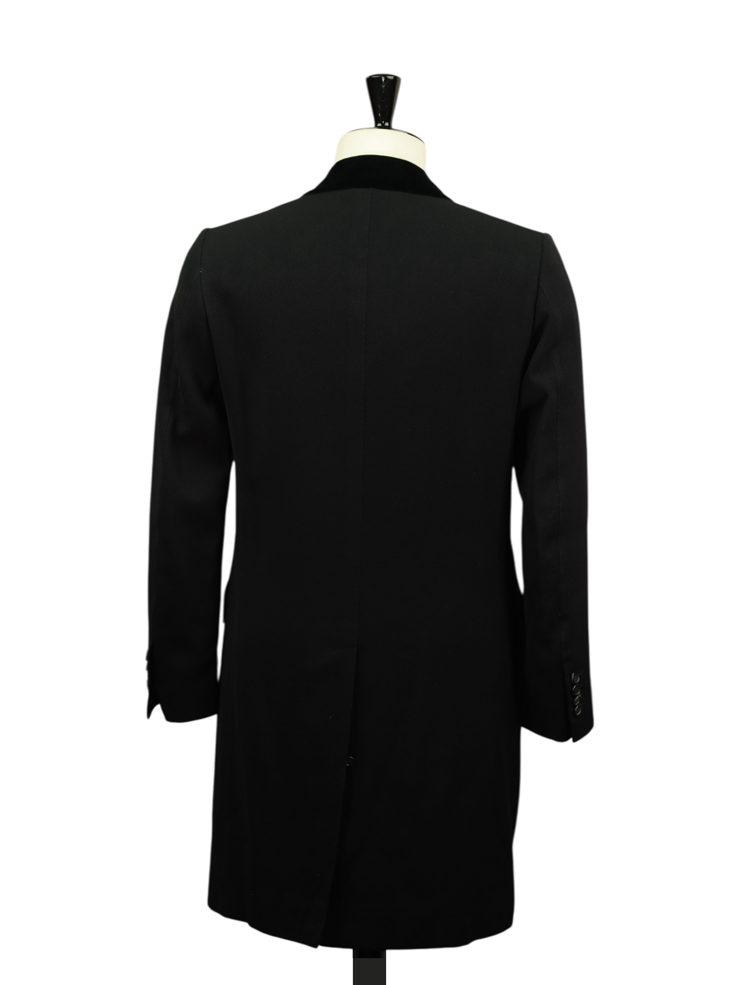 Cesare Attolini Black Wool & Cotton Gabardine-Twill Covert Coat