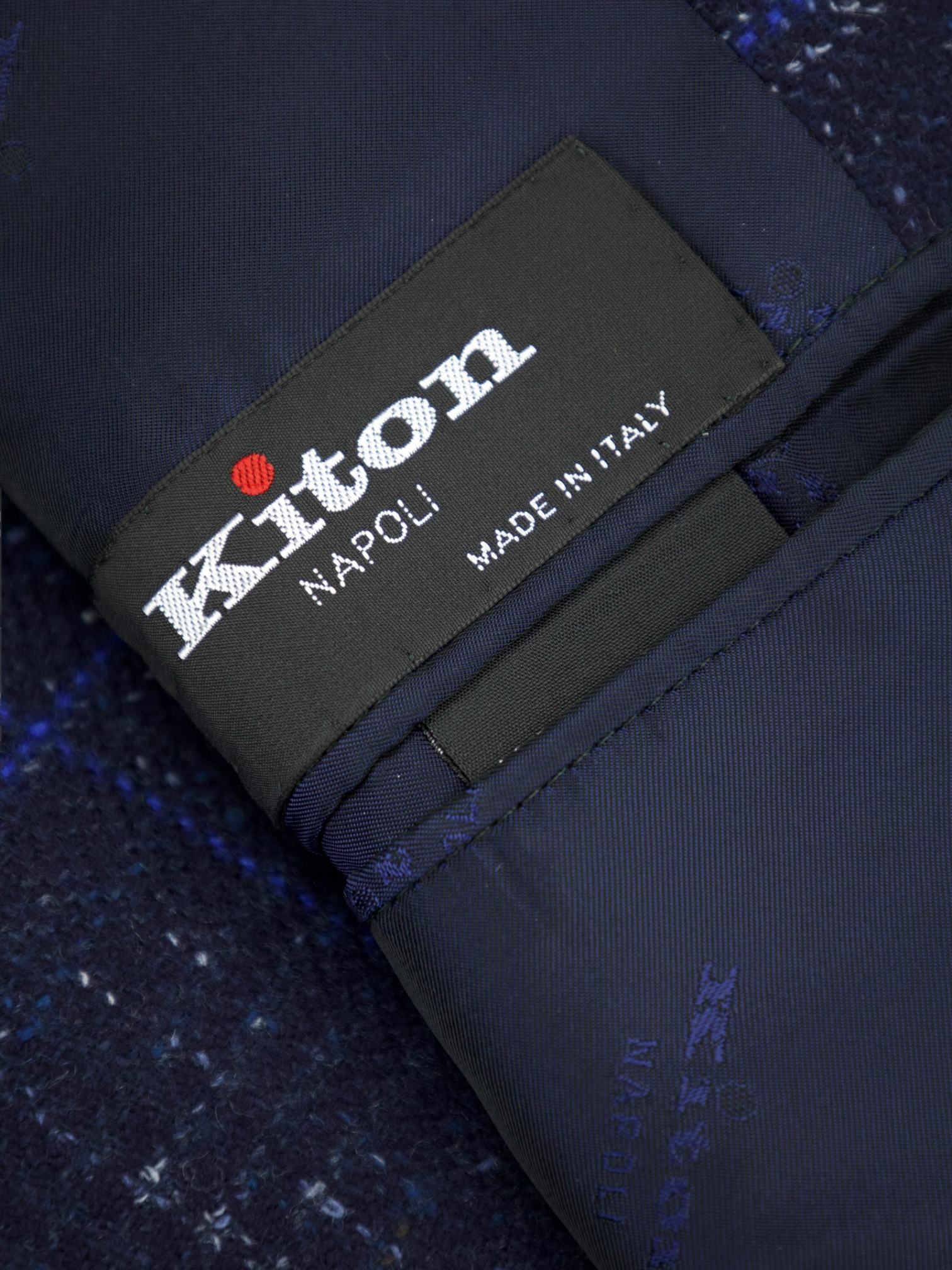 Kiton Blue Windowpane Cashmere Bouclé Jacket