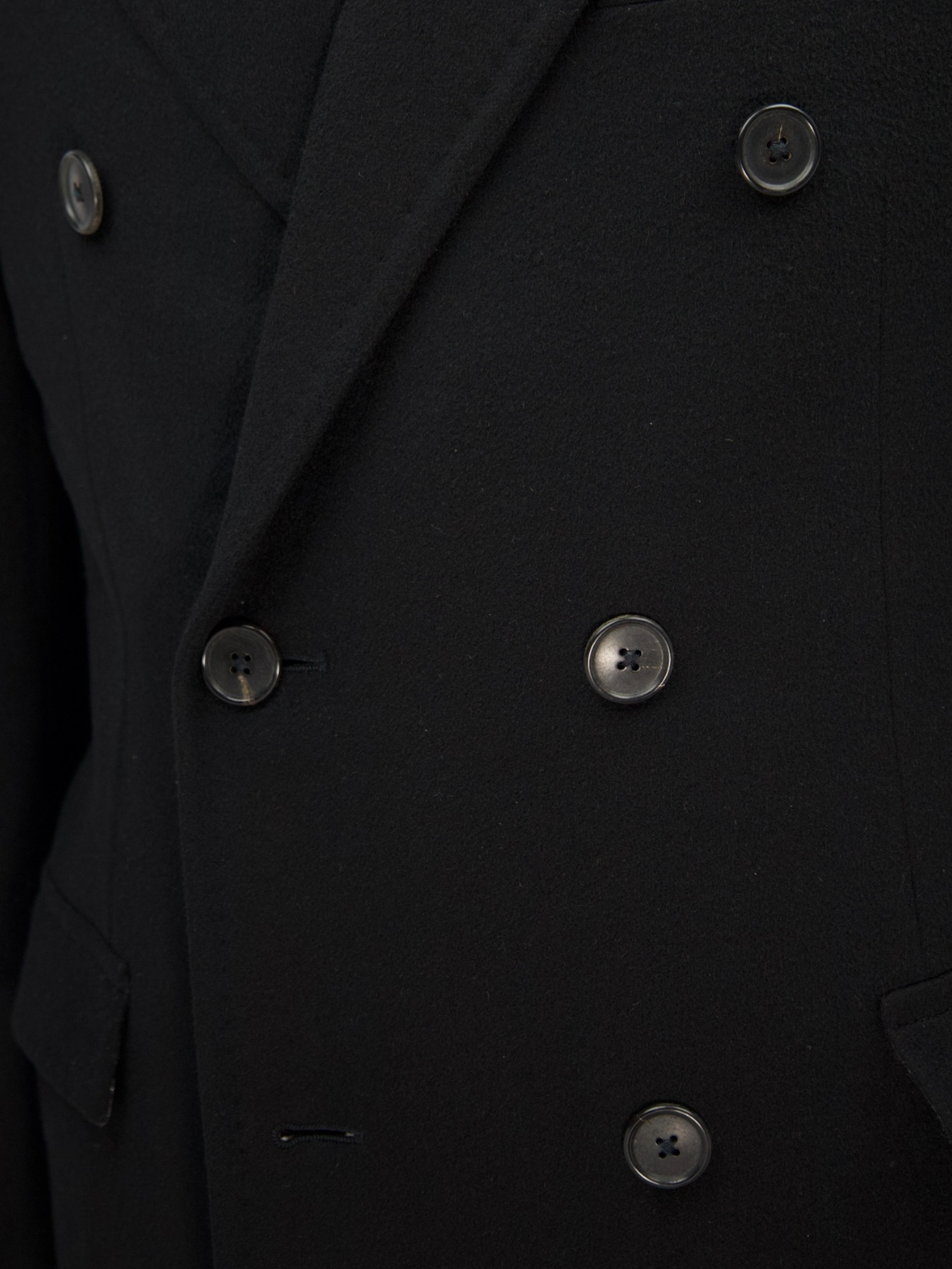 Corneliani Black Double Breasted Cashmere Overcoat