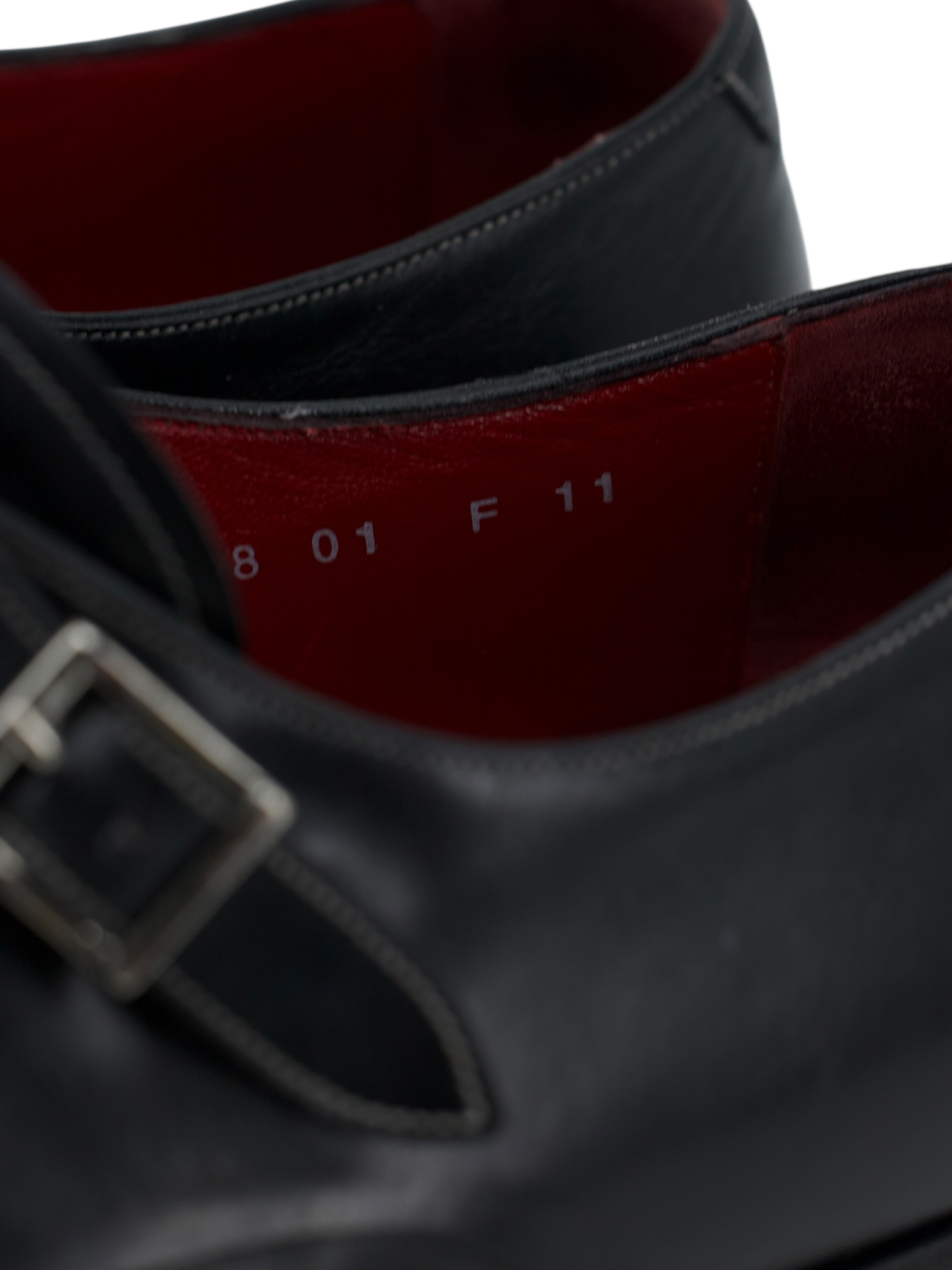 Santoni Black Calfleather Goodyear Welted Double Monk-Straps