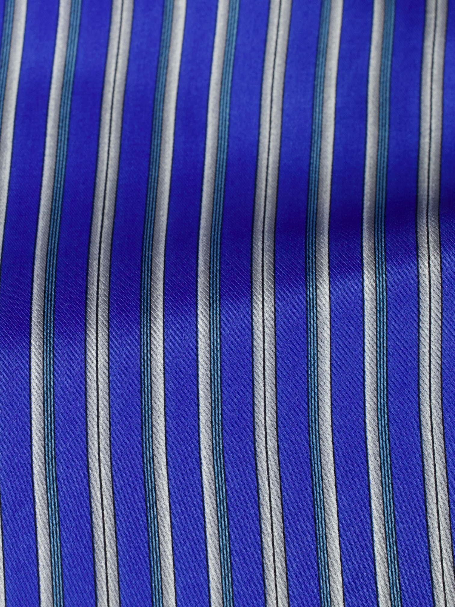 Fray Azure Blue Pure Silk Striped Summer Shirt