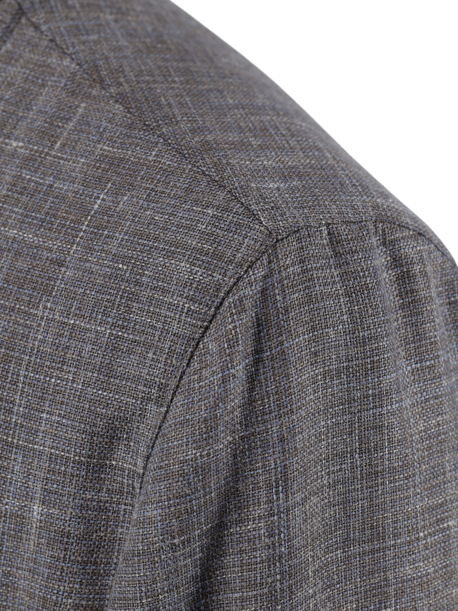 Mandelli Light Brown & Ice Blue Wool, Silk & Linen Melange Summer Bomberjacket