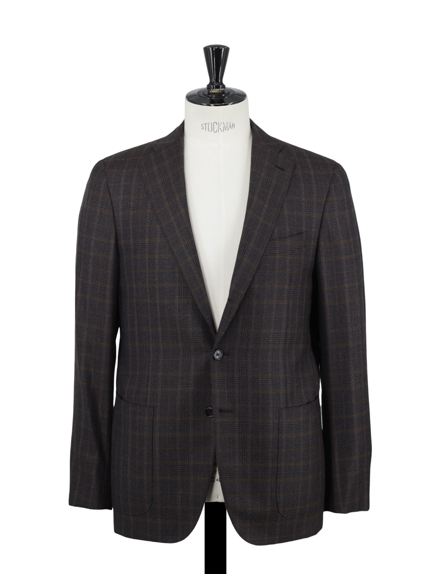 Caruso Castagne Brown Fine-Wool Prince of Wales Jacket