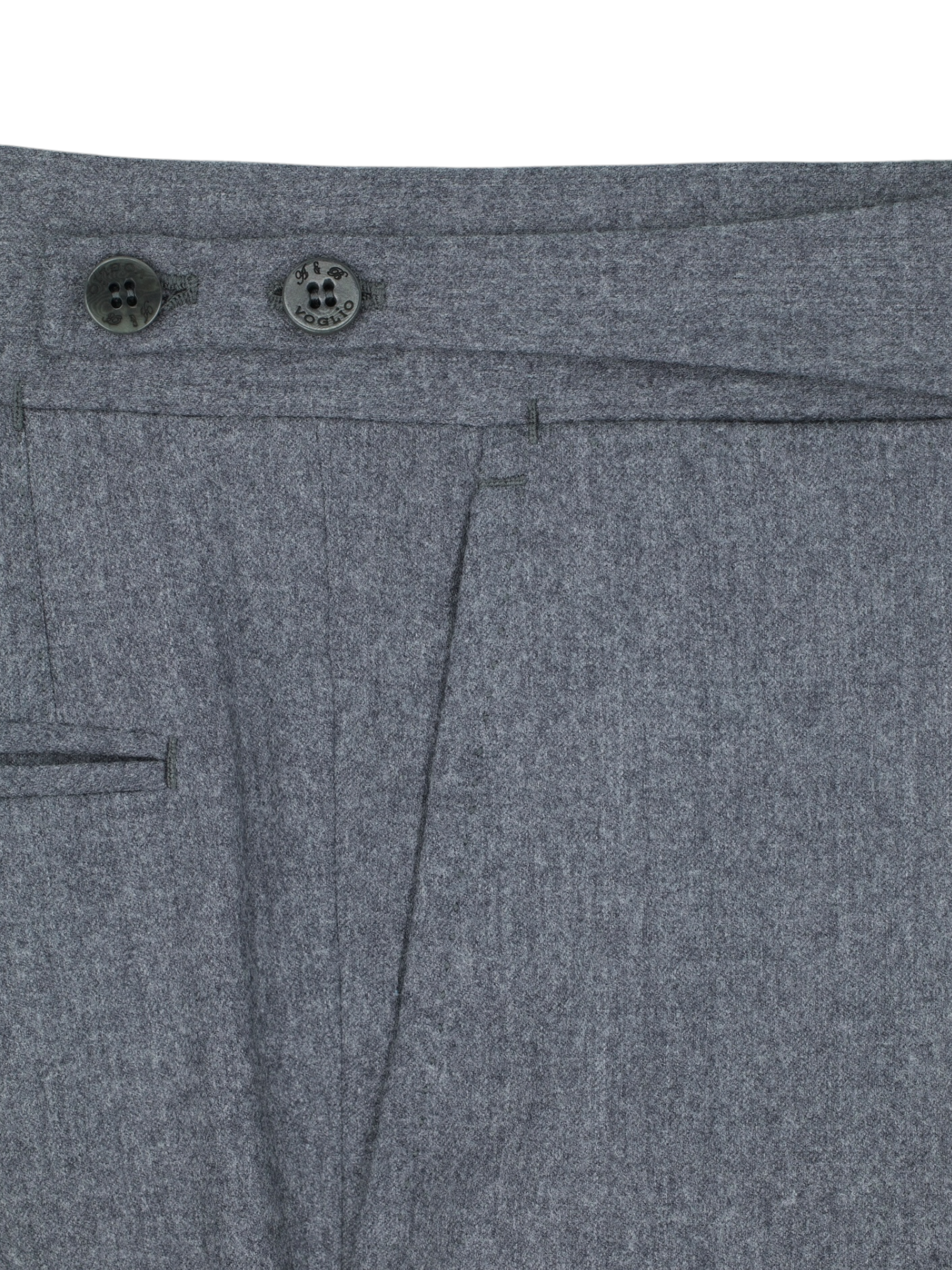 Sartoria Voglio Grey Wool-Flannel "Caccioppoli" Sartorial Trousers