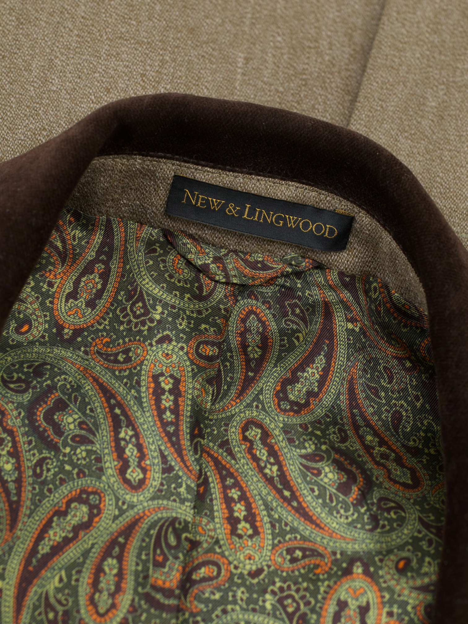 New & Lingwood Brown Wool-Twill Fawn Covert Coat