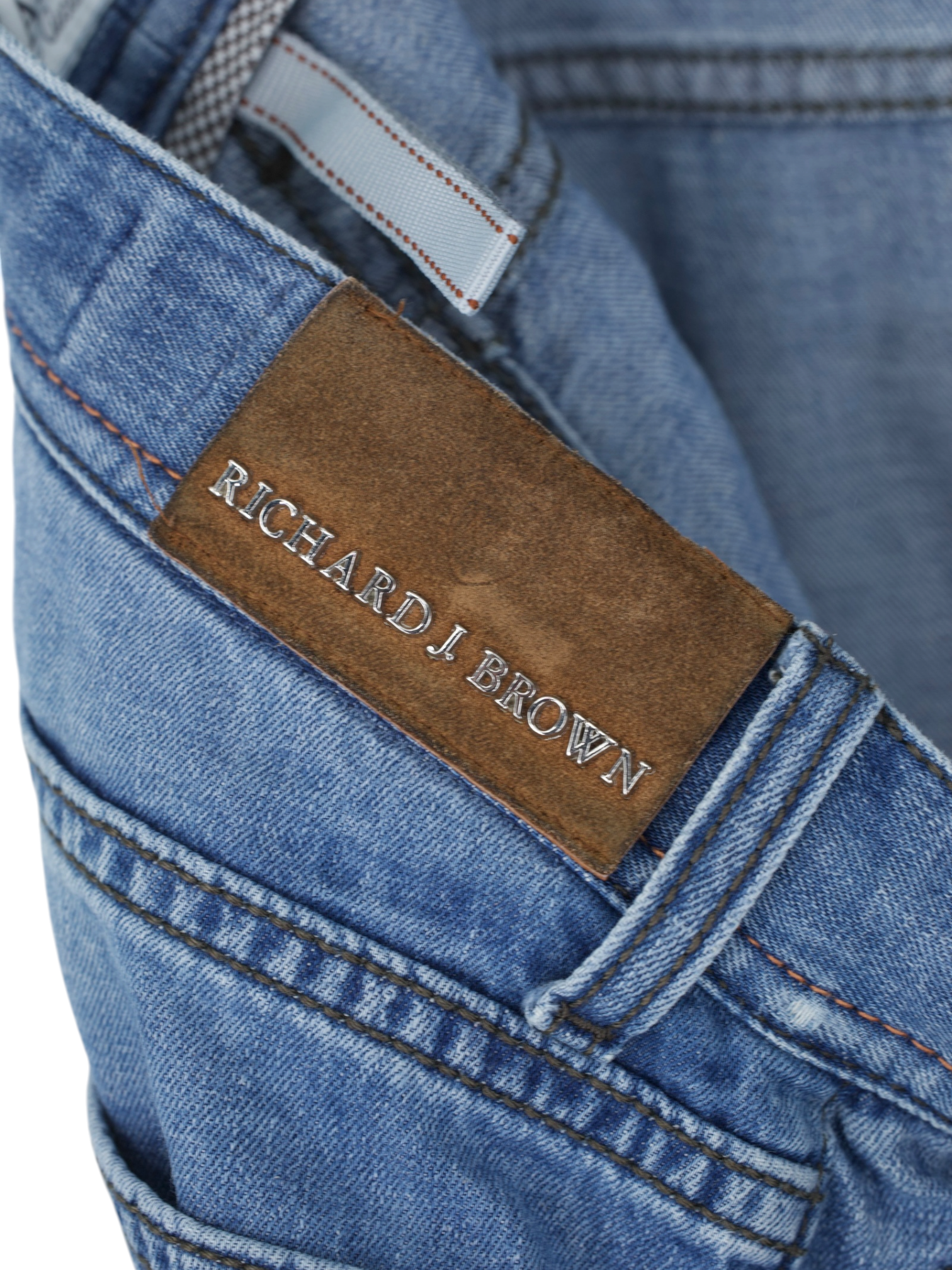 Richard J. Brown Light Blue Cotton, Linen & Stretch "Tokyo" Jeans