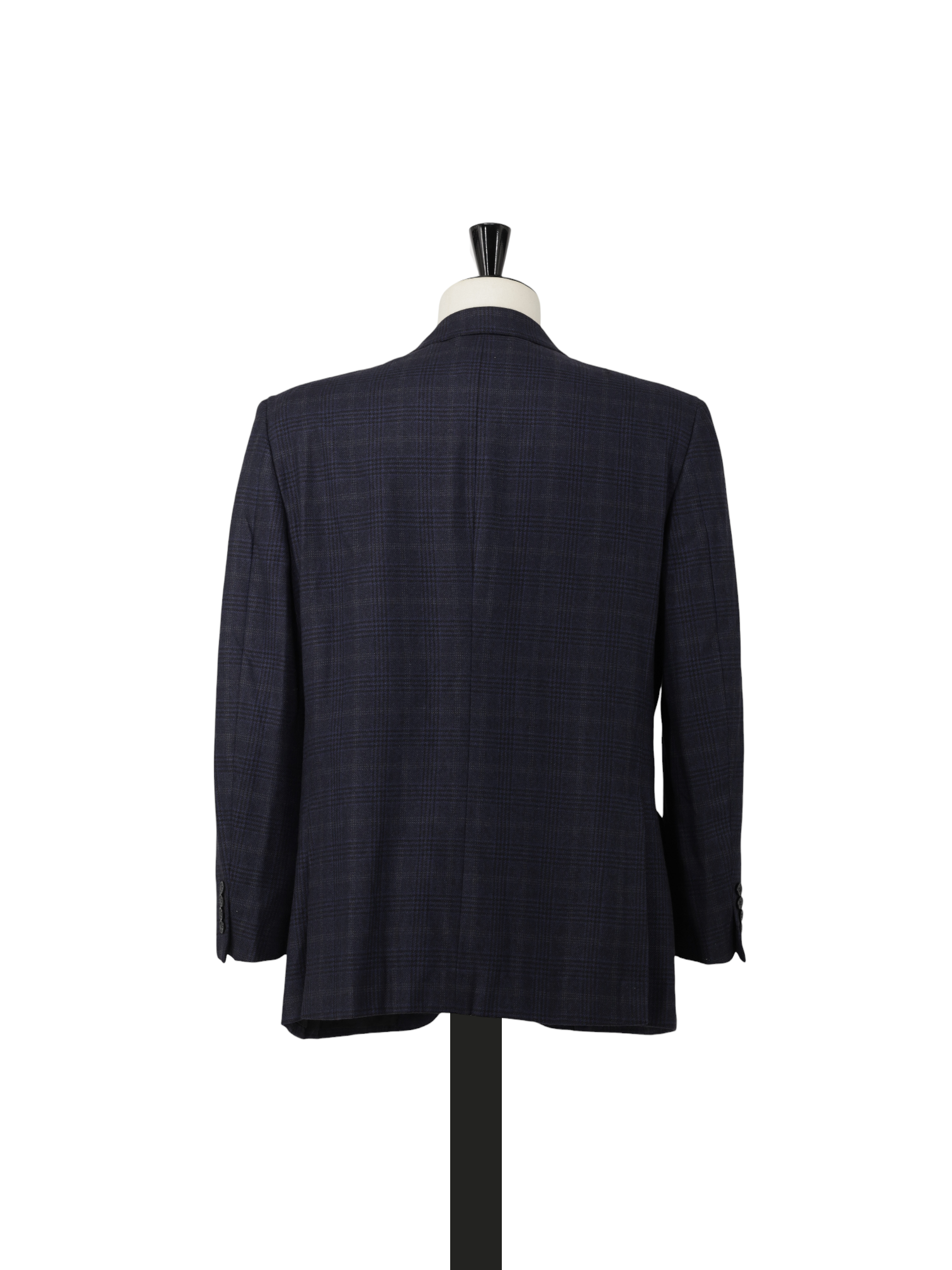 Brioni Dark Blue Silk & Cashmere Overcheck Palatino Jacket