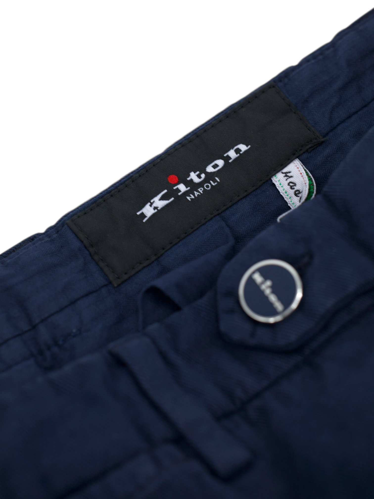Kiton Navy Cotton & Cashmere Twill 5-Pocket Chino
