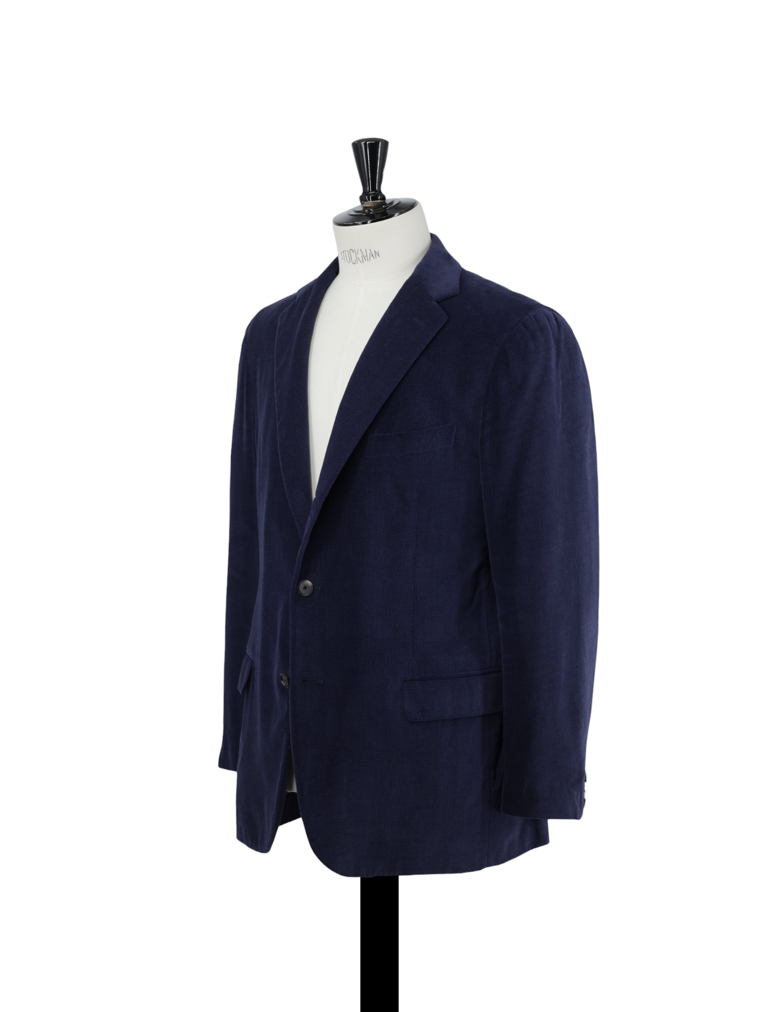 Caruso Dark Purple Pure Cotton-Velvet Shadow-Check Jacket