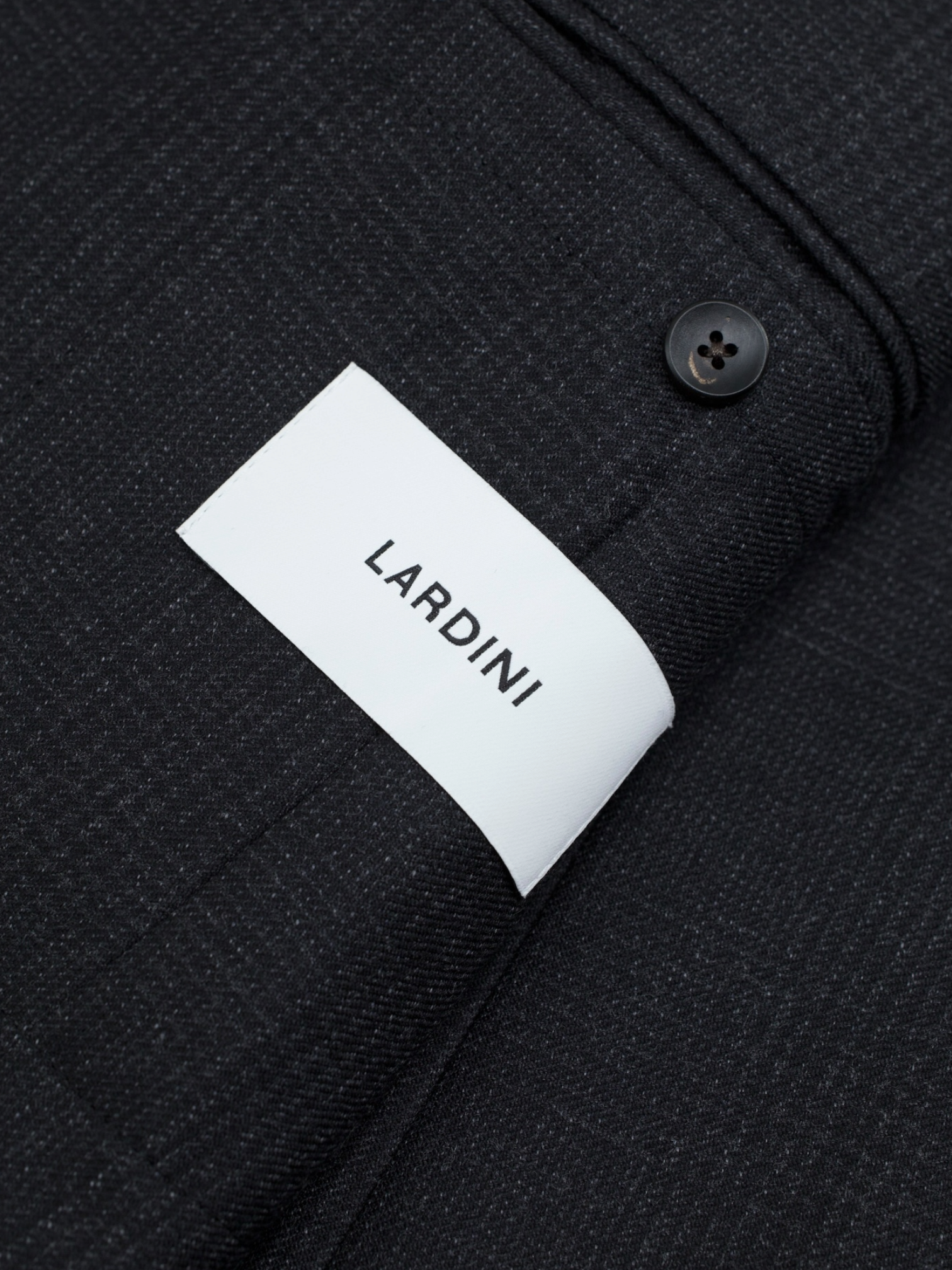 Lardini Dark Grey Pure-Wool Shadow-Check Jacket