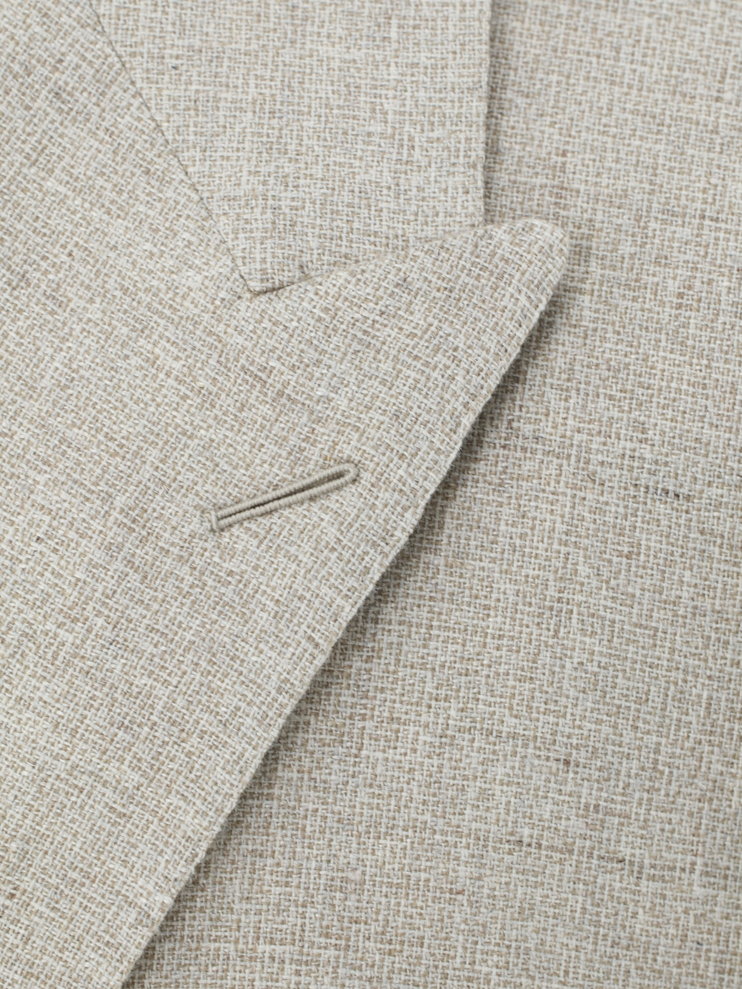 Caruso Sand Double-Breasted Cotton, Linen & Wool Figaro Jacket