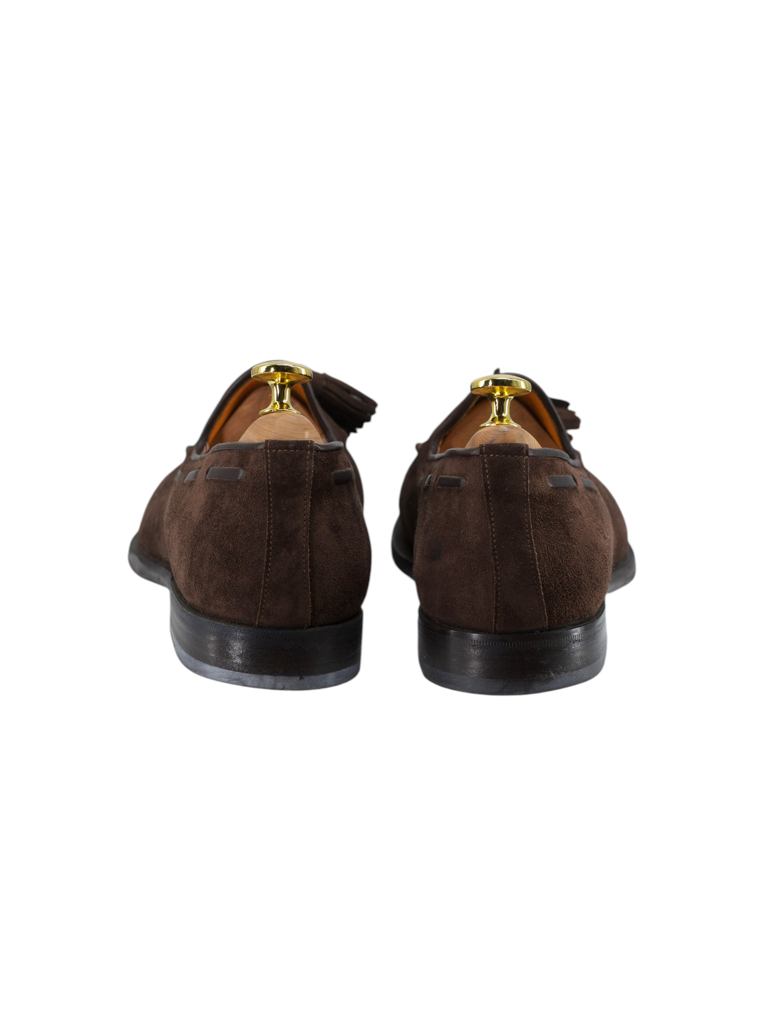 Santoni Dark Brown Suede Handgrade-Collection Tassel Loafer