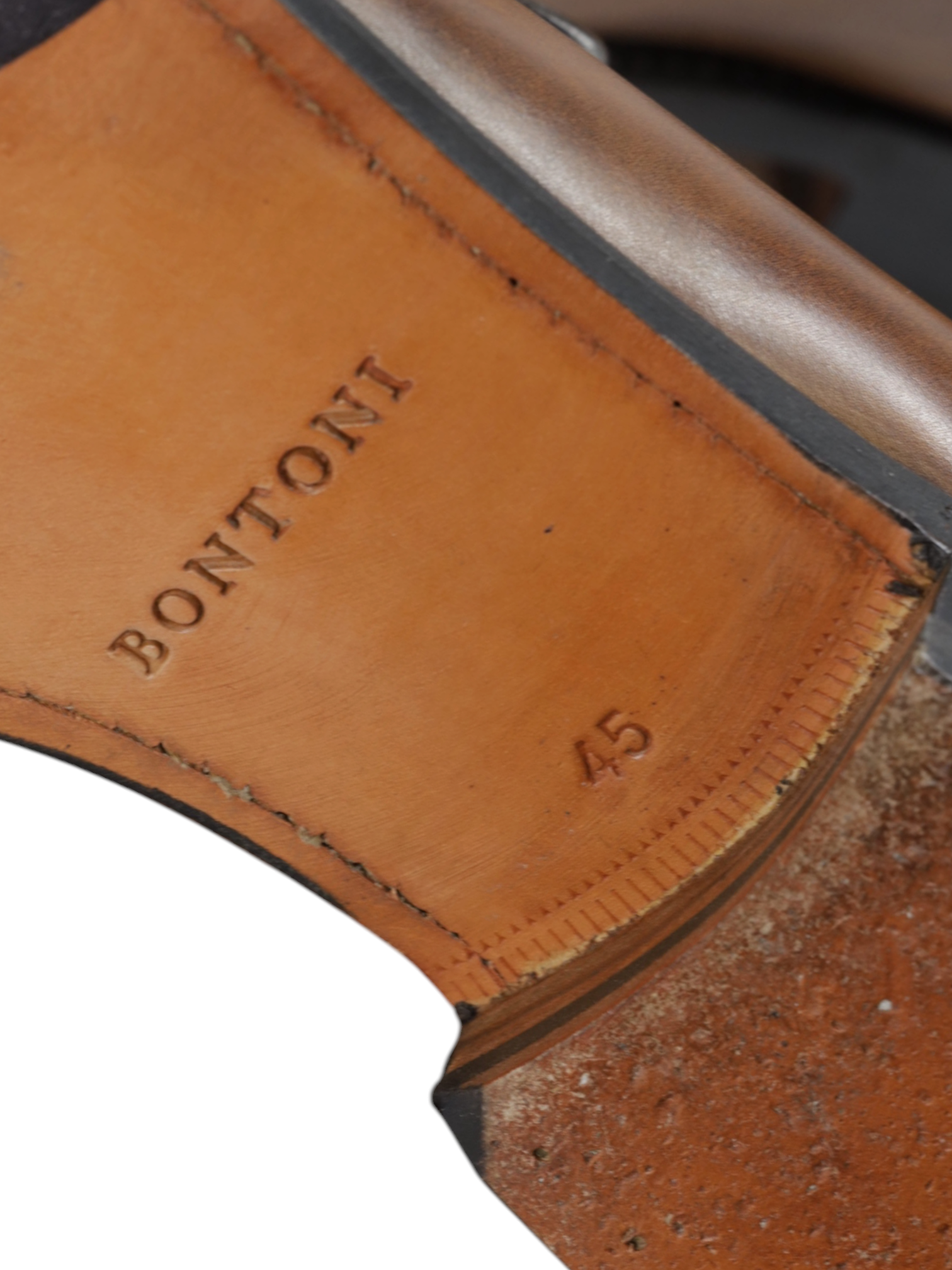 Bontoni Brown Calfleather Perforated-Detail Strap Loafer