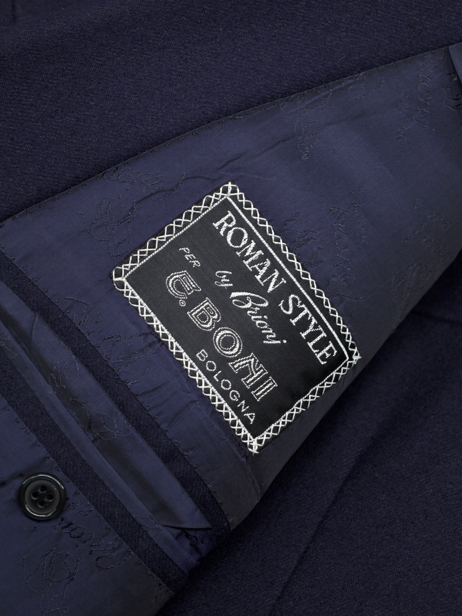 Brioni Dark Blue Vintage Double-Breasted Wool & Cashmere Jacket