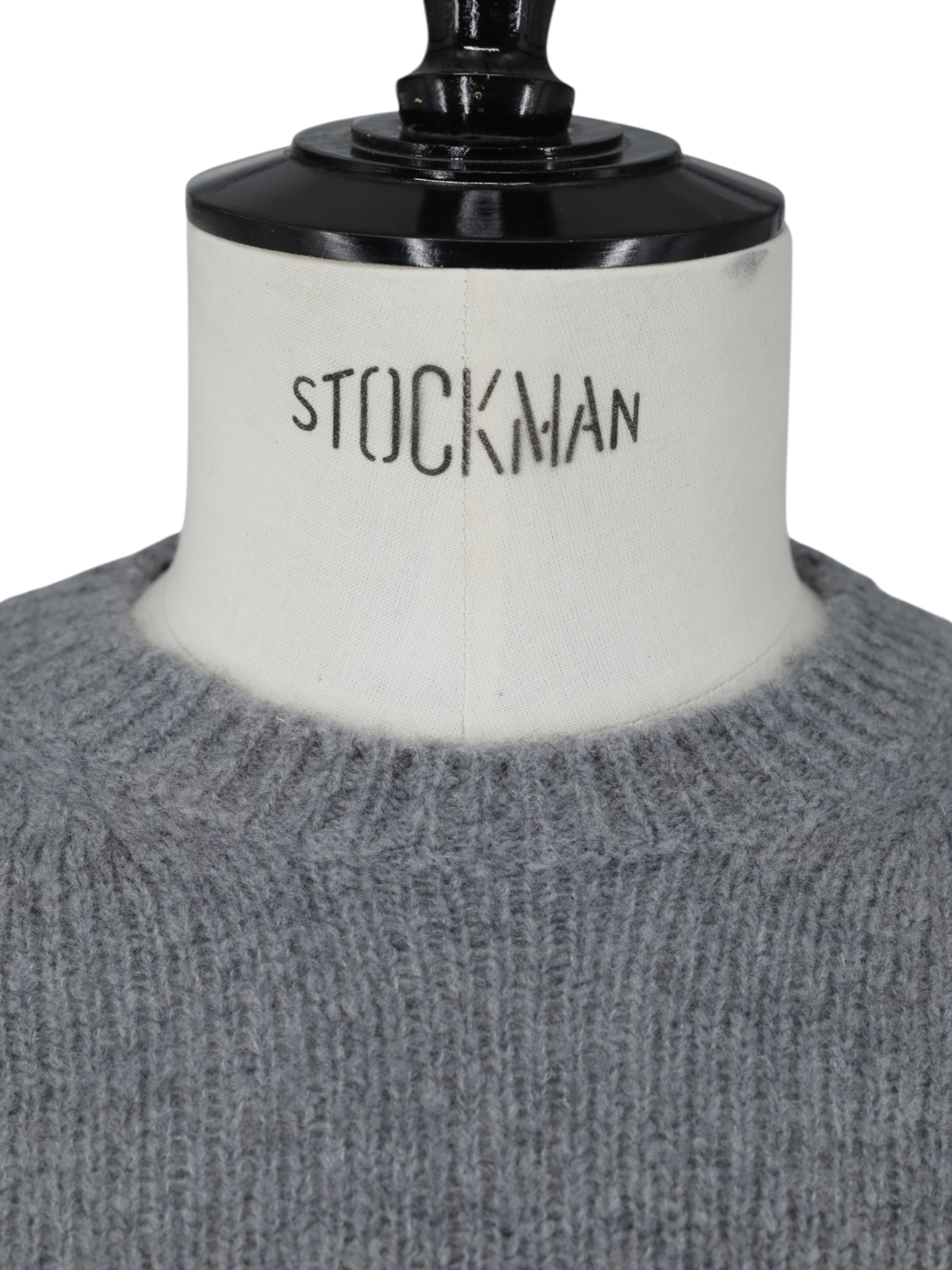 Fedeli Grey Cashmere, Wool & Stretch "Re-Cashmere" Rib-Knitted Roundneck