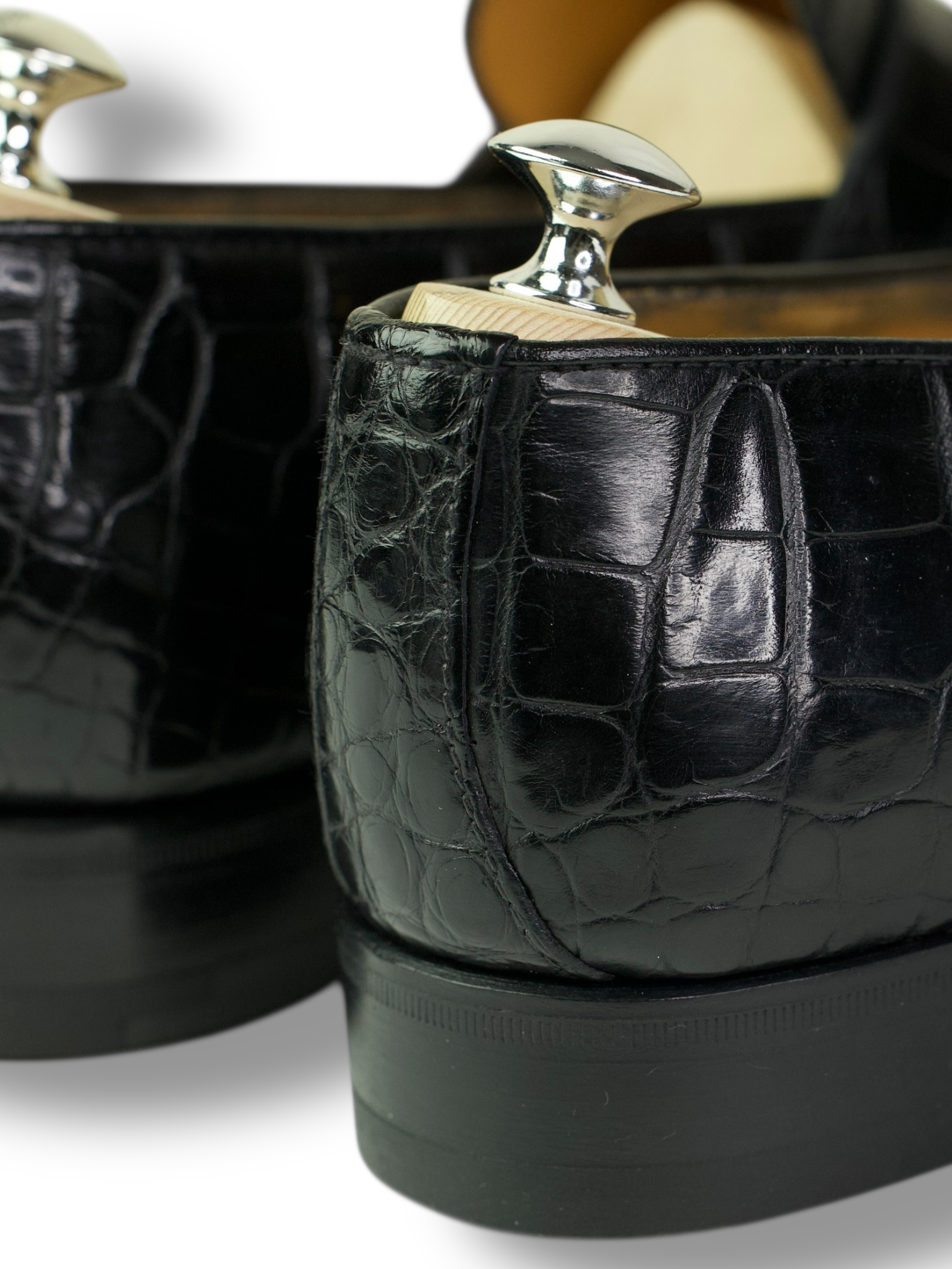 Bontoni Black Principe Alligator Penny Loafer