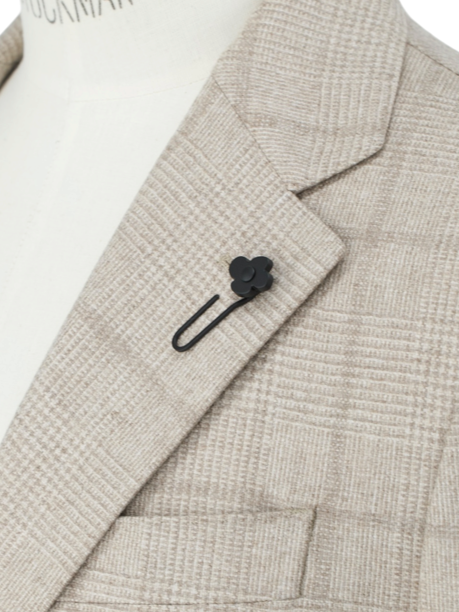 Lardini Taupe Undyed "Cashmere Raw" Prince of Wales Jacket