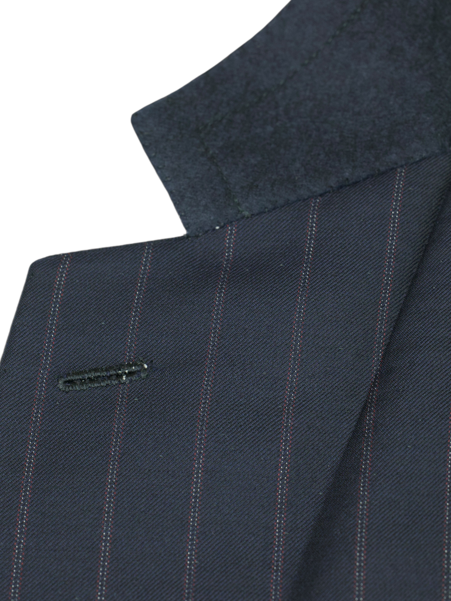 Brioni Black & Red Wool Pinstripe Traiano Suit