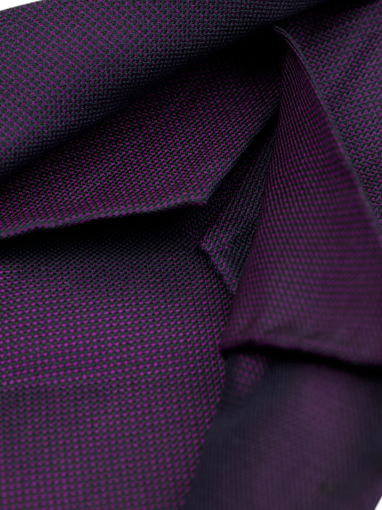 Kiton 5-Fold Sangria Purple Handrolled Silk Pinpoint Tie