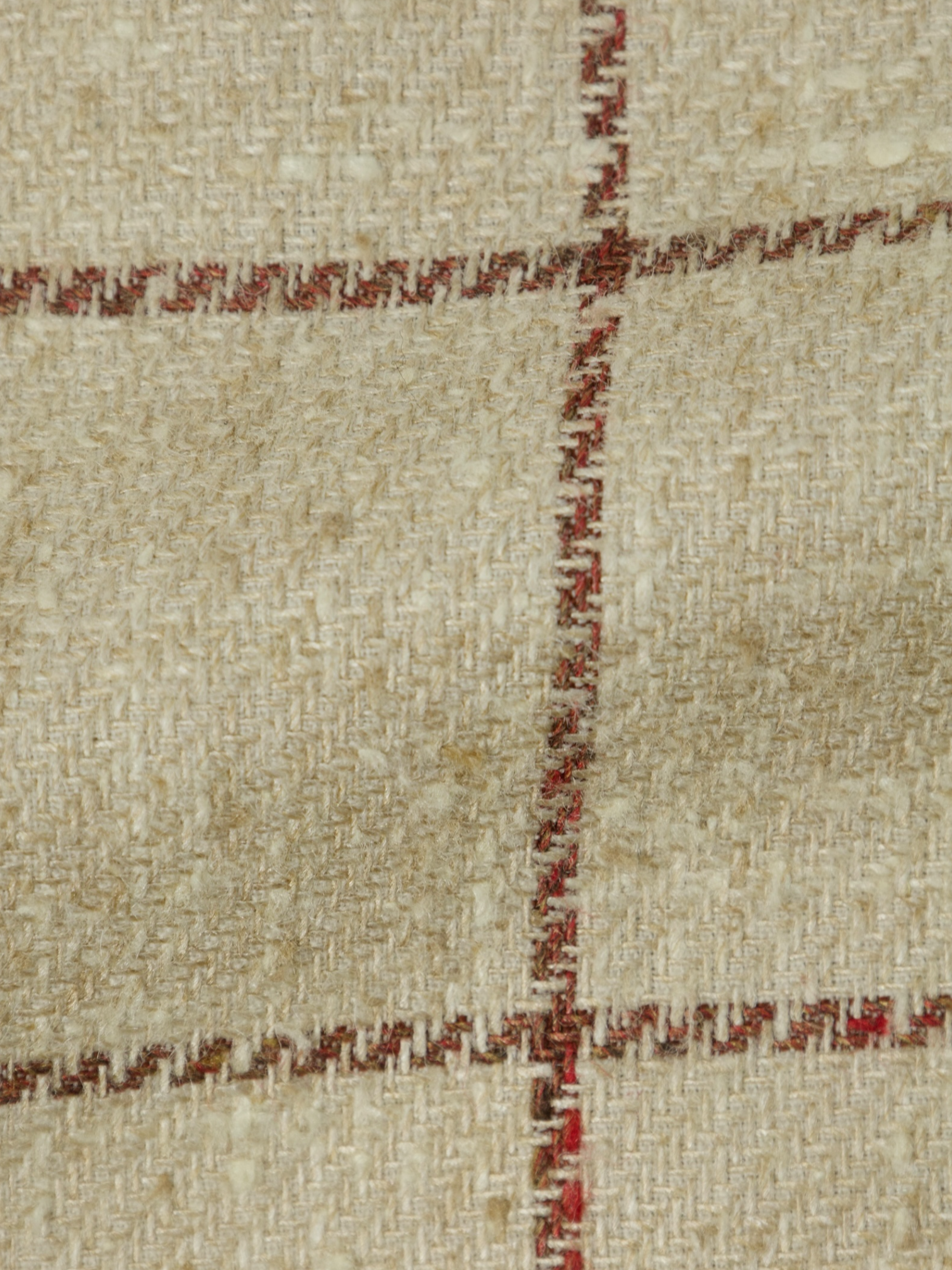 Cesare Attolini Beige Silk & Wool Windowpane Jacket