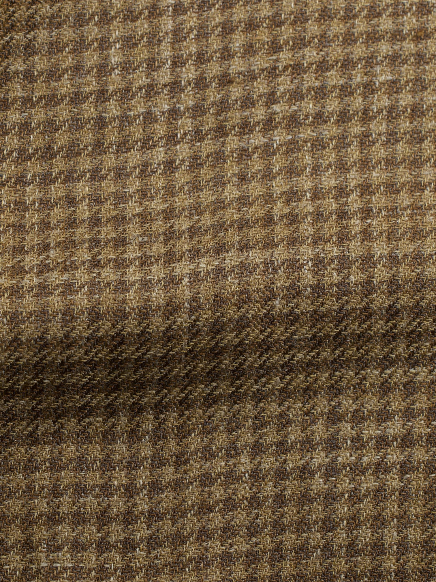 Caruso Caramel Brown Wool, Silk & Linen Pied de Poule Jacket