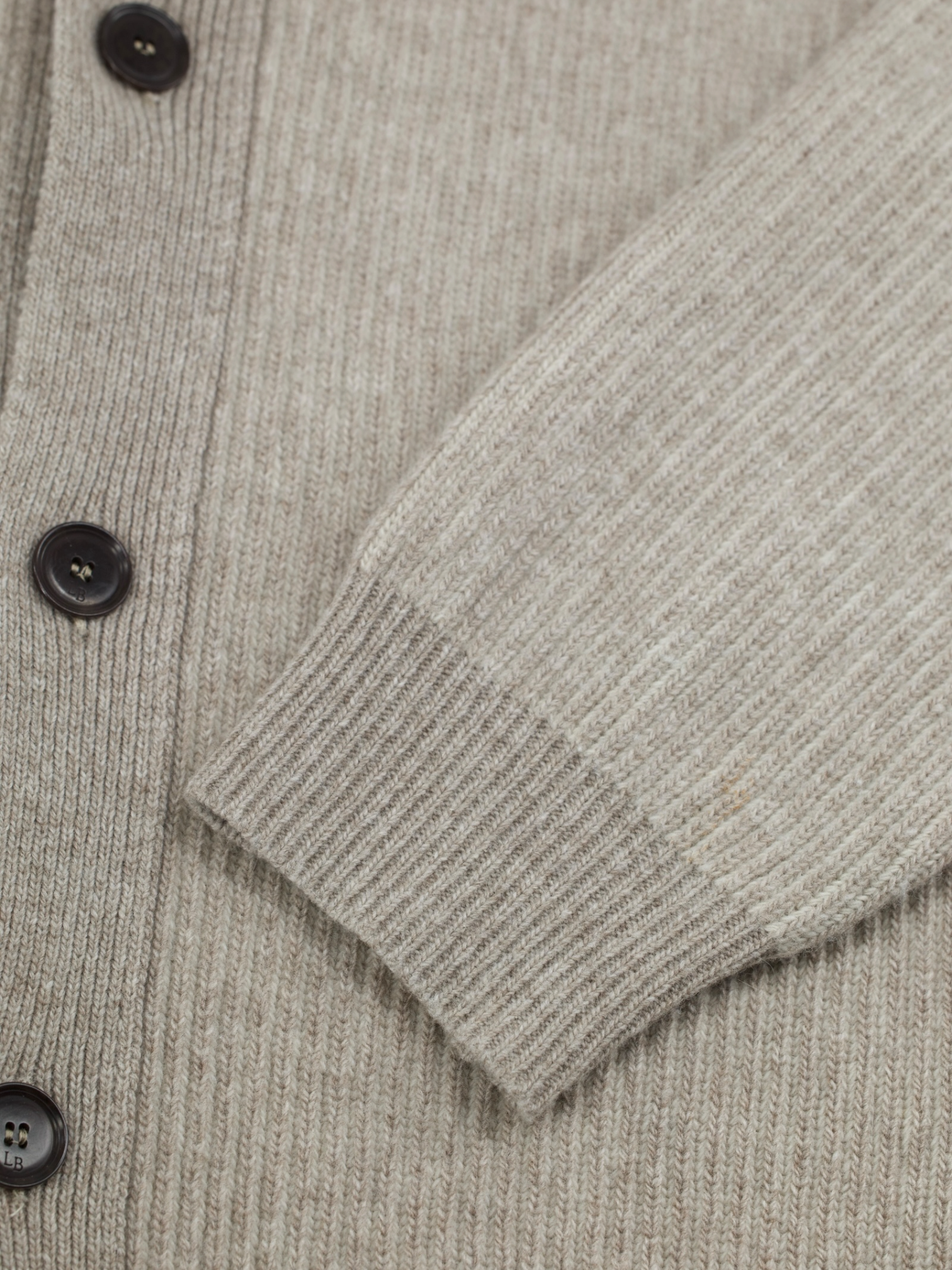 Luciano Barbera Taupe Wool & Cashmere Rib-Knitted Straight-Fit Sweater