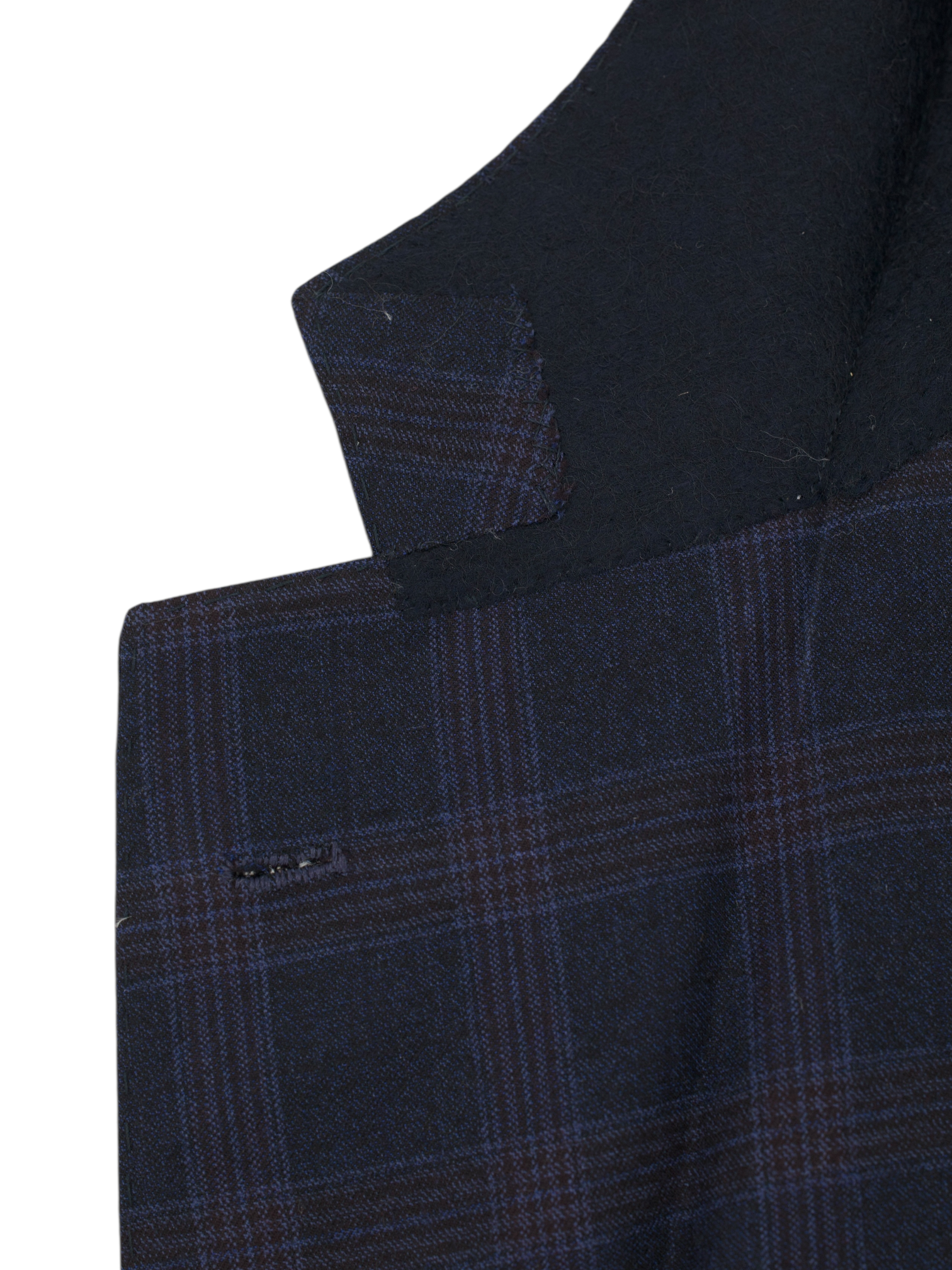 Kiton Navy & Red 14-Micron Wool Glenplaid Jacket