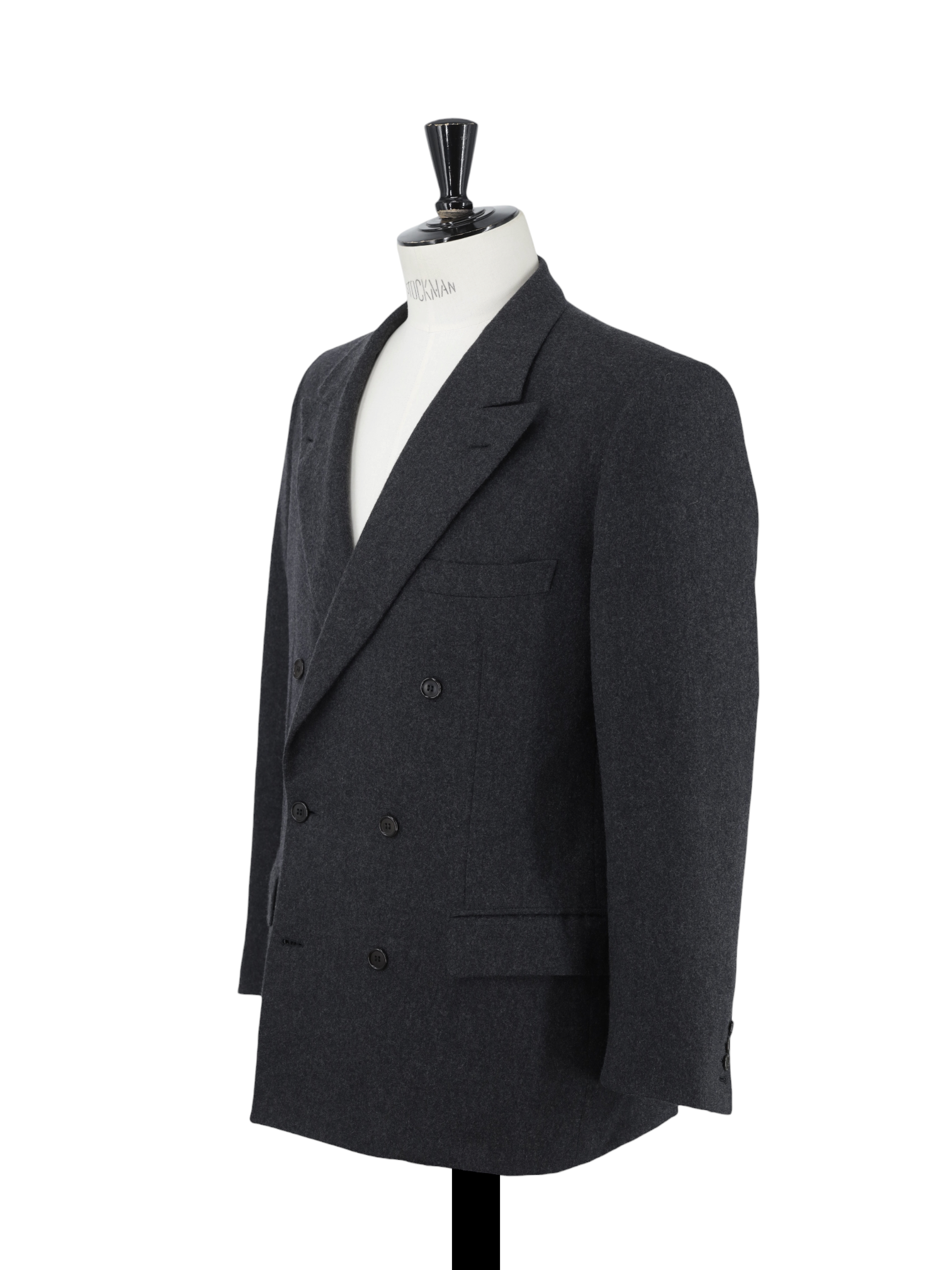 Brioni Dark Grey Vintage Double-Breasted Pure Cashmere Tiberio Jacket