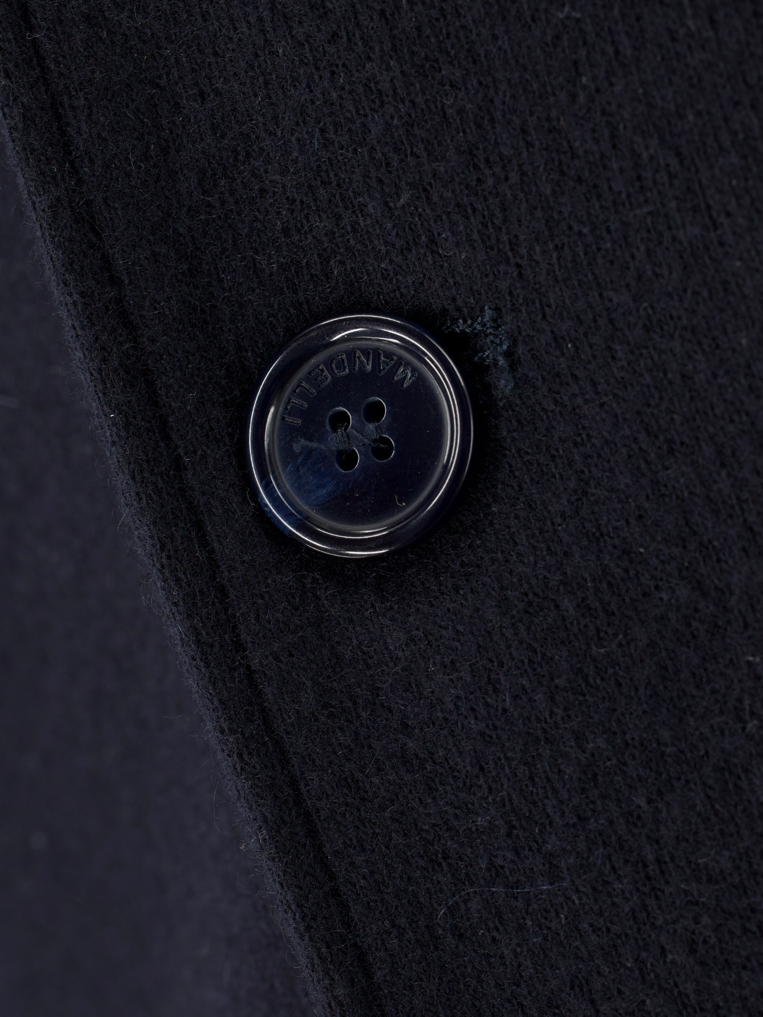 Mandelli Navy Double-Faced Stretch Cashmere & Castorino Fur Collar Overcoat