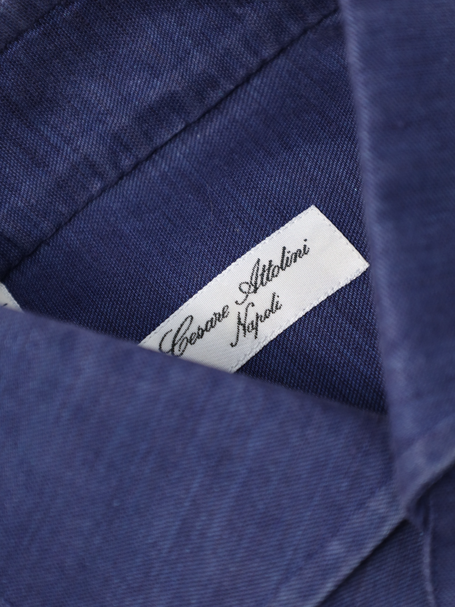 Cesare Attolini Denim Blue Cotton & Linen Shirt