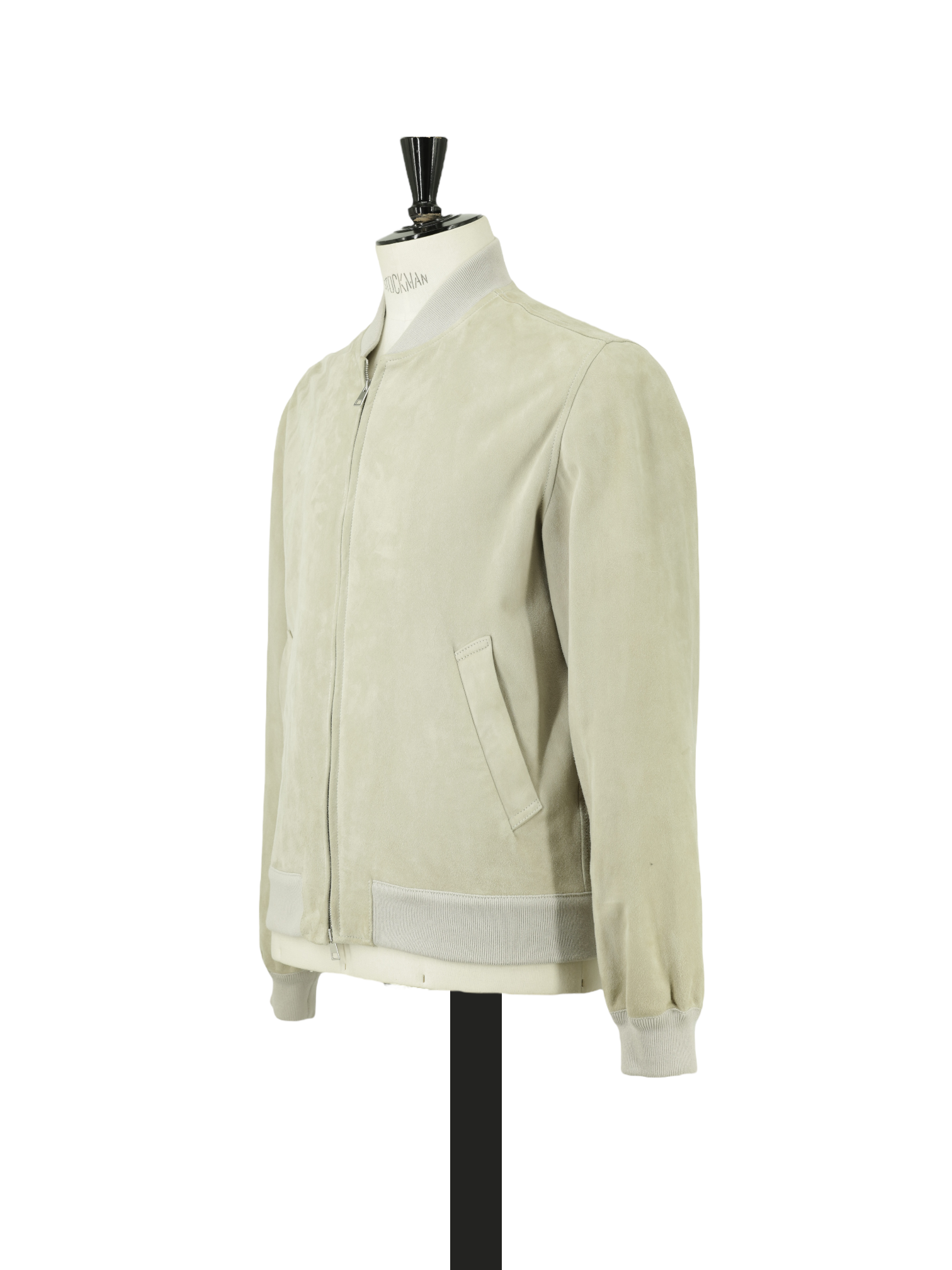 Valstar Seafoam Green Goat-Leather Suède Bomber Jacket
