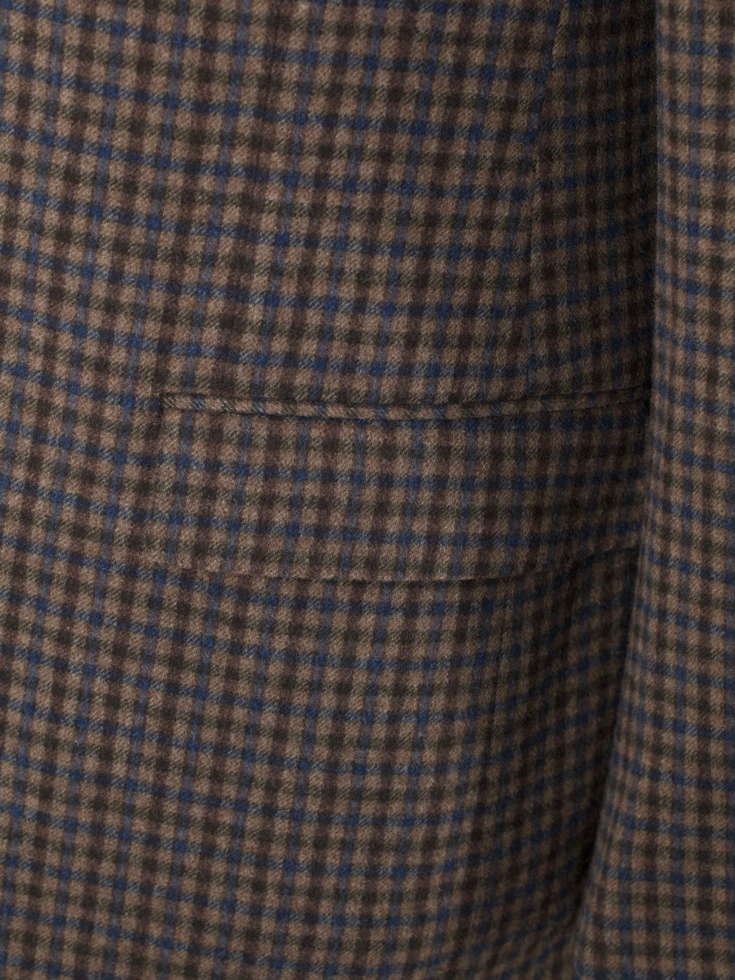 Ermenegildo Zegna Brown & Teal Wool & Trofeo-Cashmere Checkered Mila Jacket