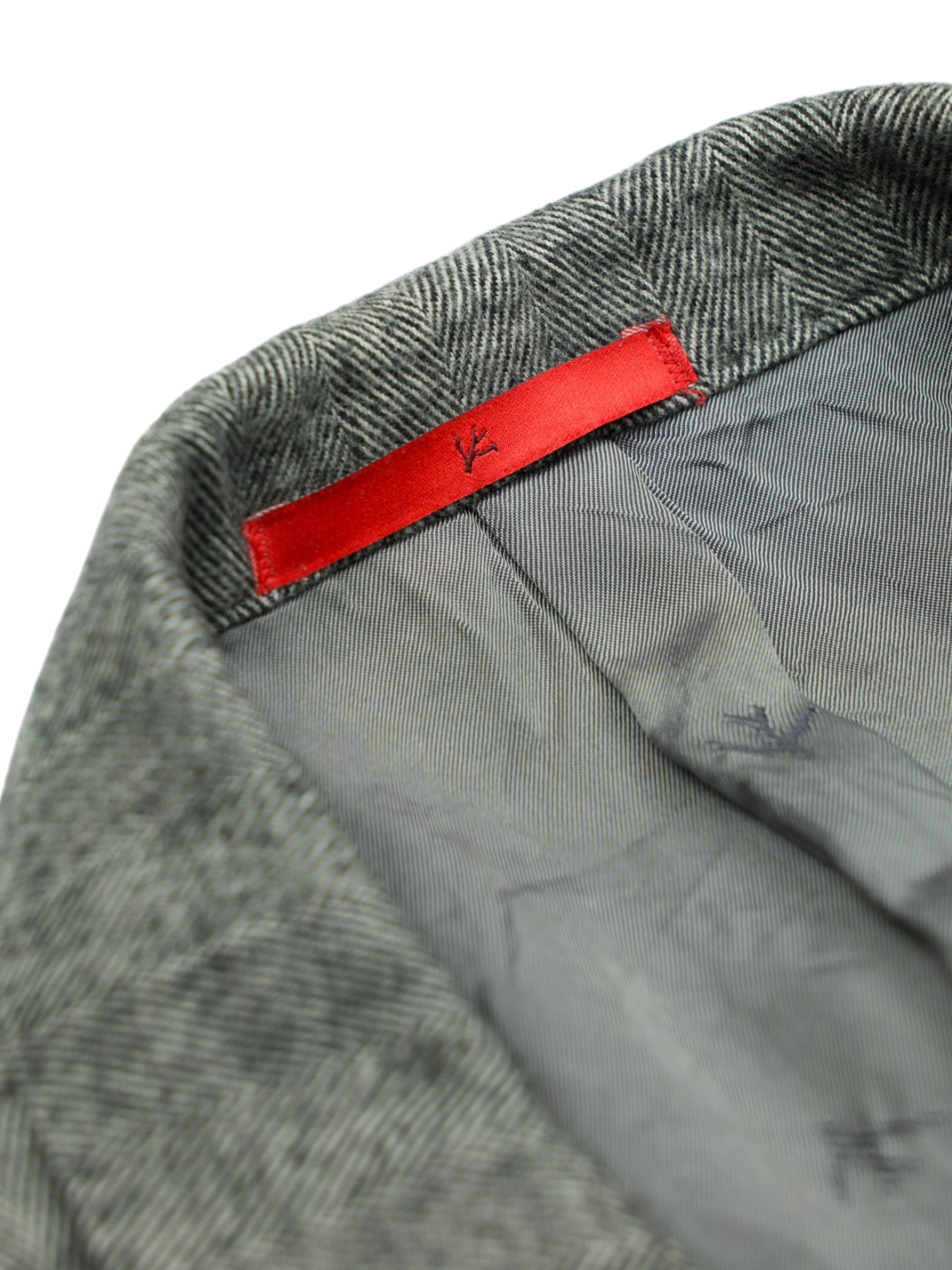Isaia Grey Wool, Cotton & Cashmere Herringbone Jacket