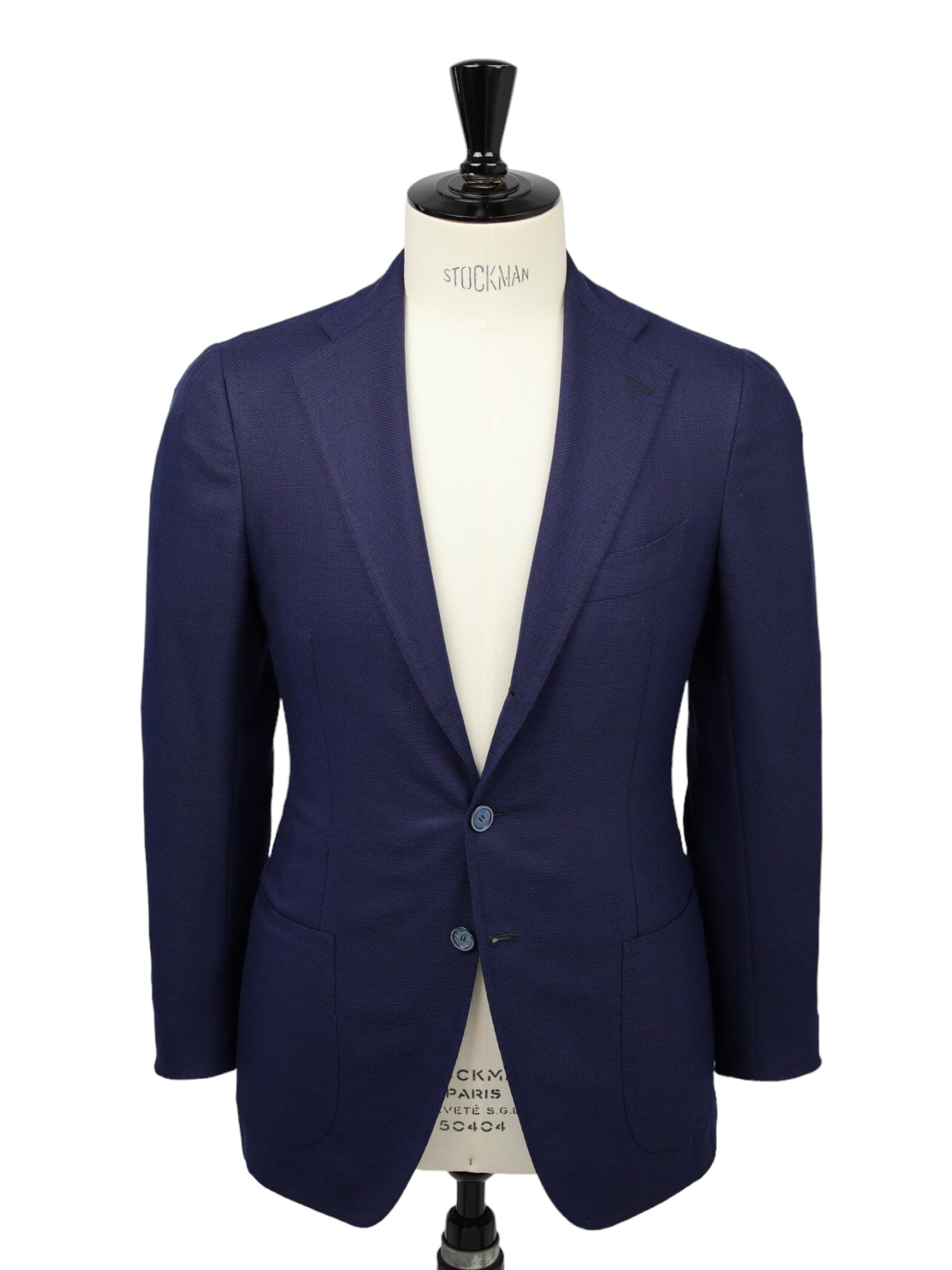 Cesare Attolini Navy Panama Weave Wool Jacket