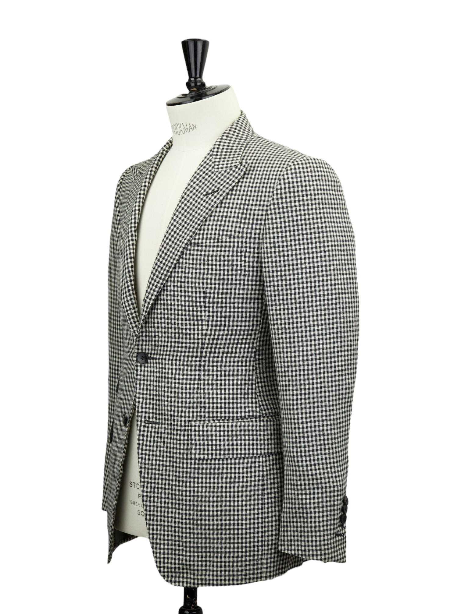 Tom Ford Black & White Wool & Silk Gingham-Check Regency Jacket