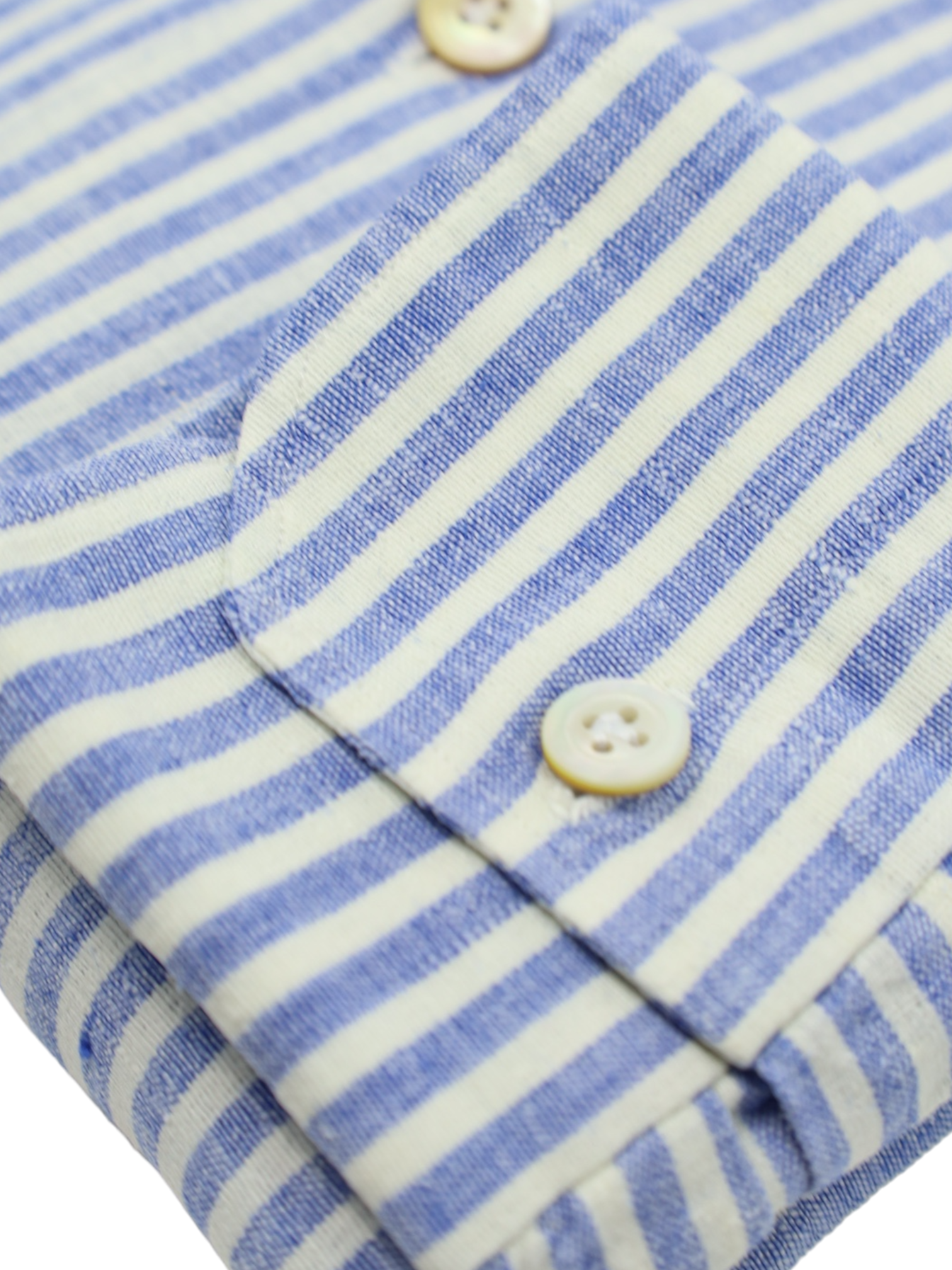 Kiton Light Blue Bengal Stripe Linen Shirt