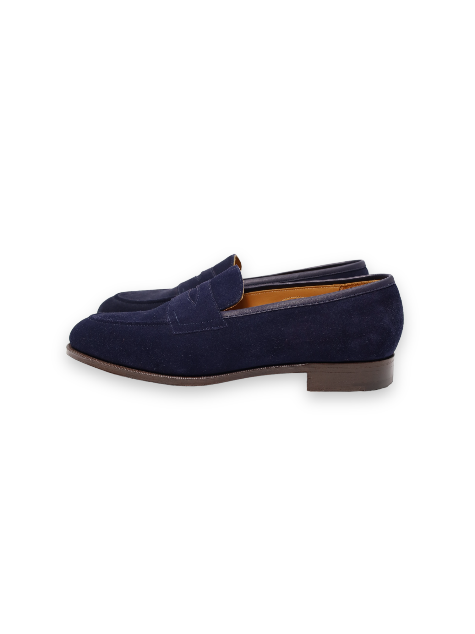Edward Green Navy Suede Piccadilly Penny Loafer