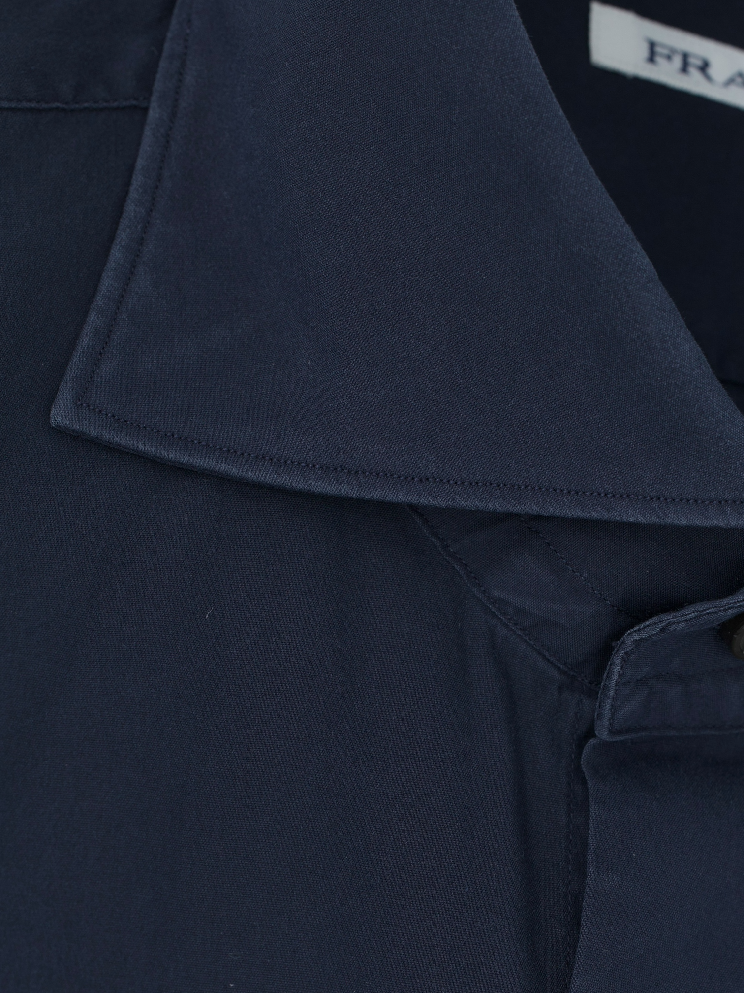 Fray Navy Cotton-Stretch Cutaway Collar Shirt