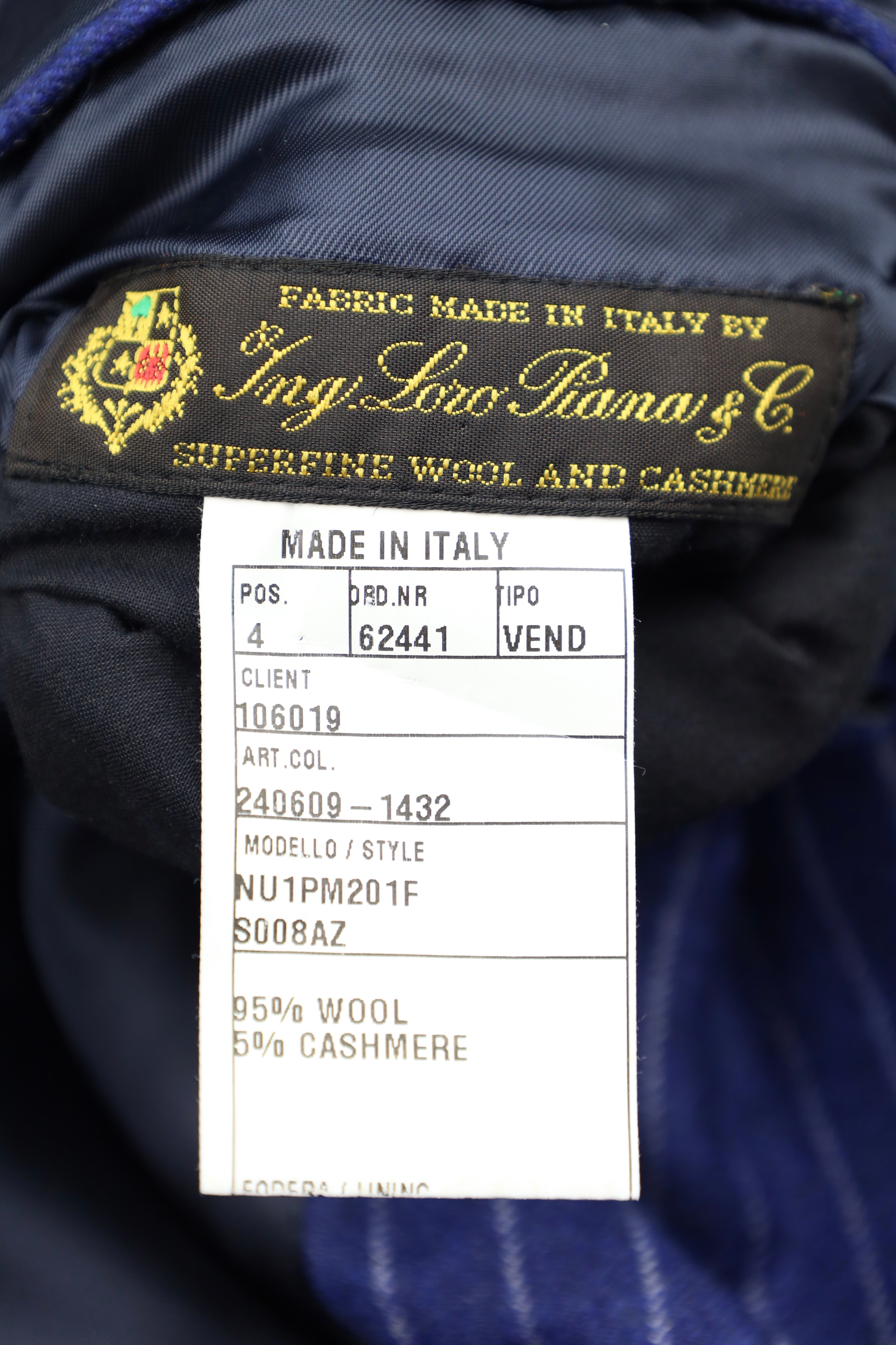 Caruso Blue Loro Piana Wool & Cashmere Flannel Pinstripe Suit