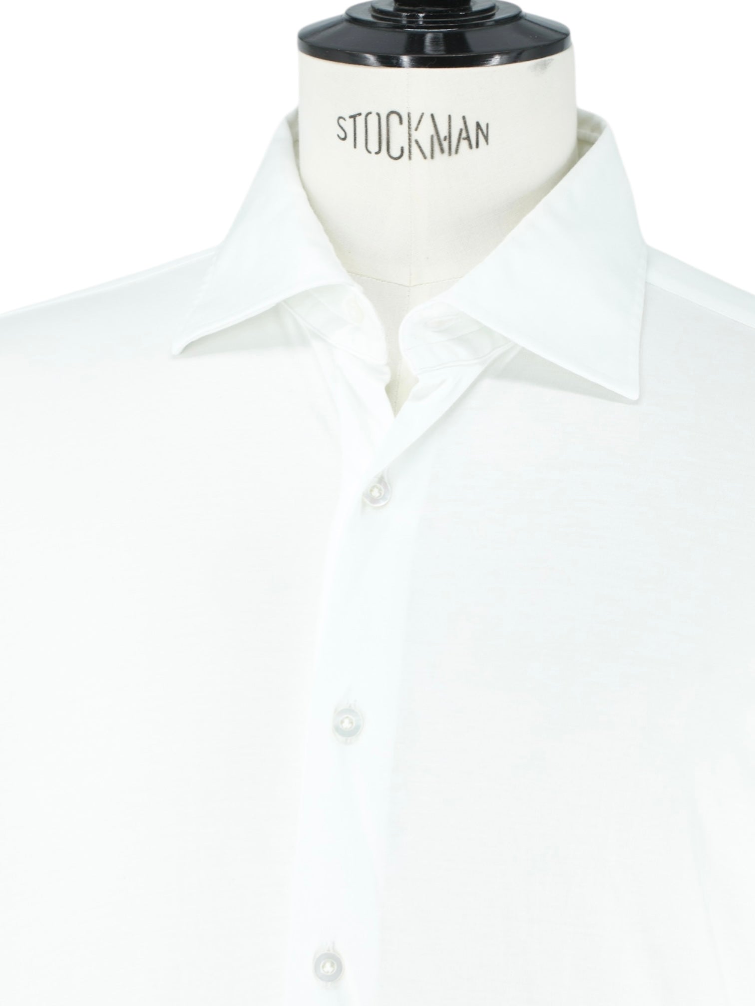 Fray White Jersey-Knitted Cotton Gabriel-Collar Shirt