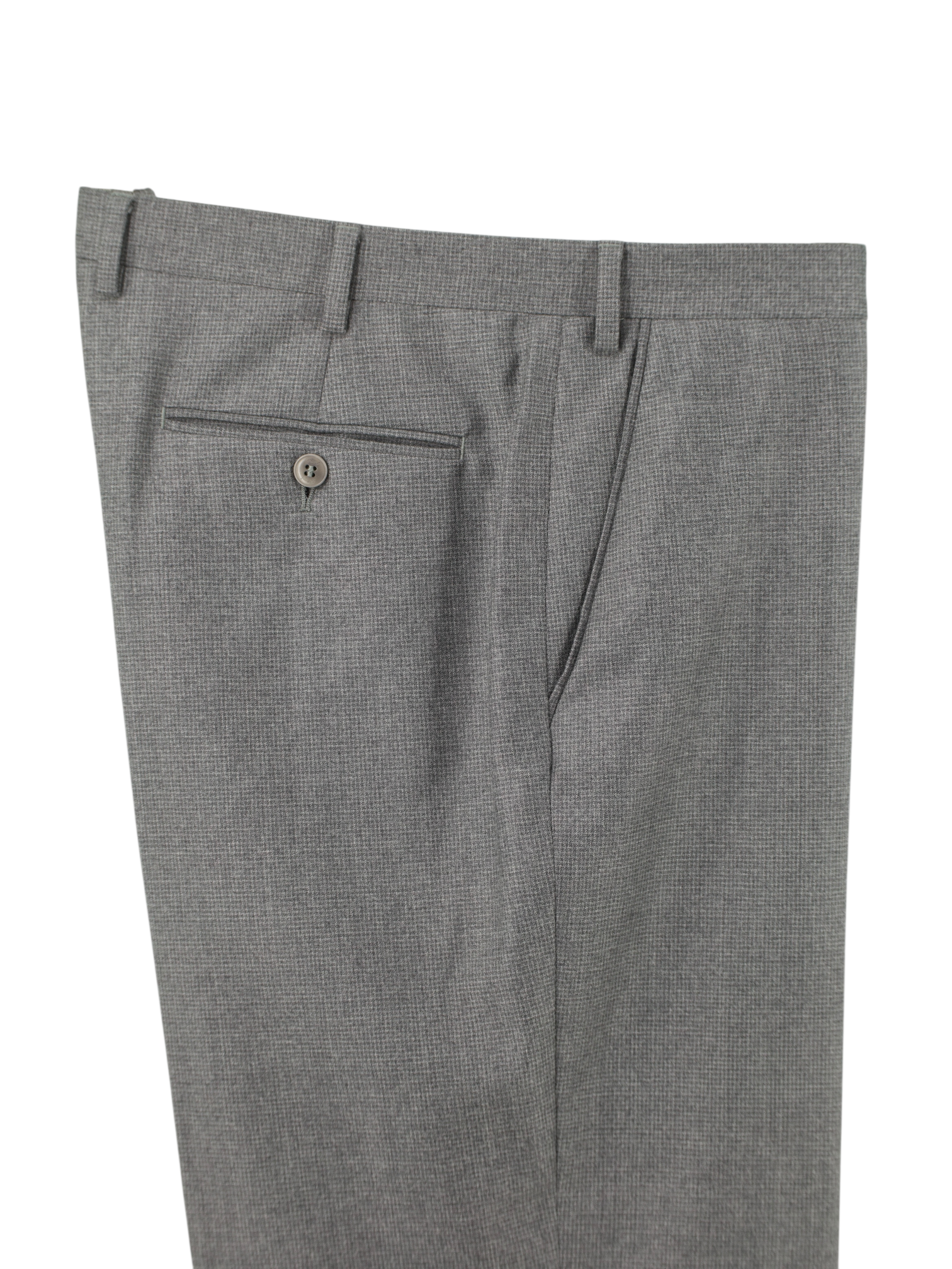 Brioni Grey Wool & Cashmere Micro-Pattern Portovenere Trousers