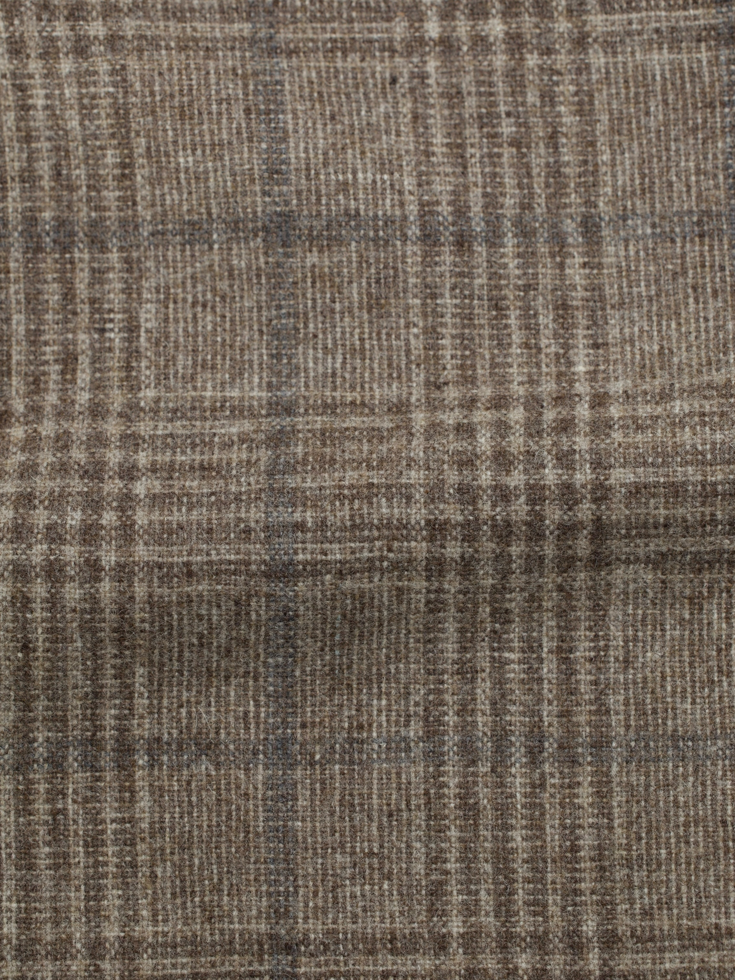 Corneliani Light Brown & Blue Wool-Cashmere Checkered Jacket