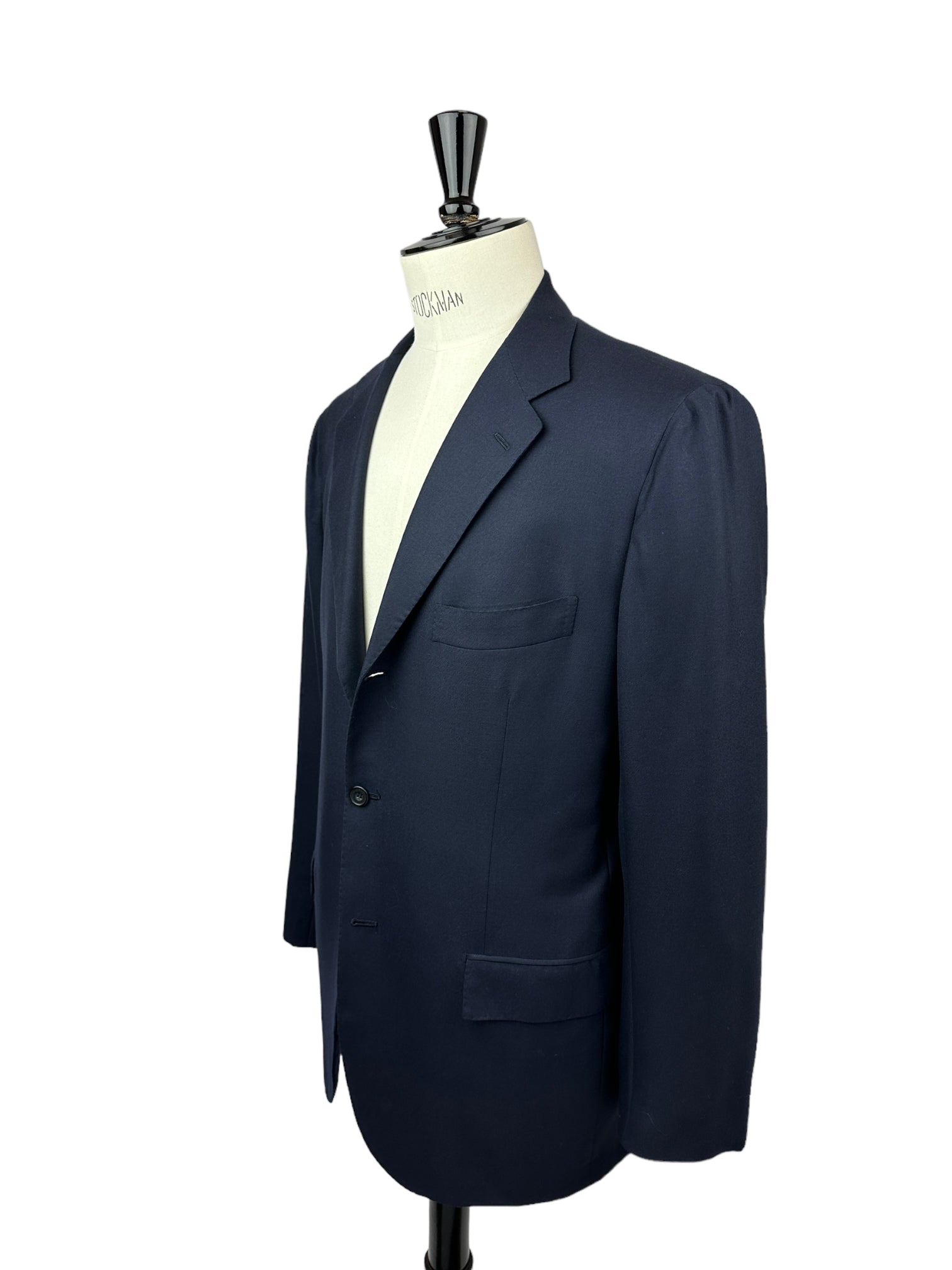 Kiton Navy Super 180's Wool Blazer