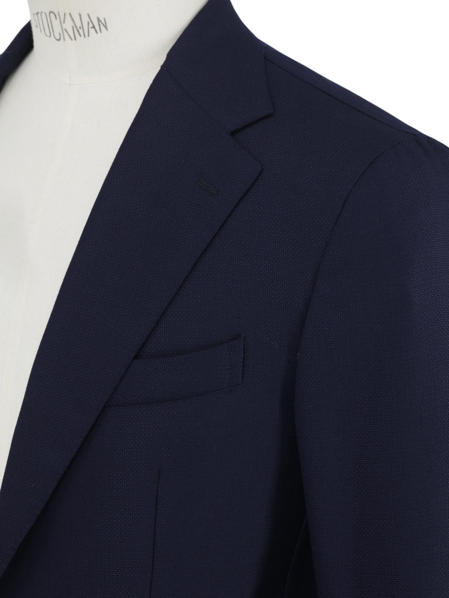 E. Formicola Navy Lightweight-Wool Hopsack Blazer Jacket
